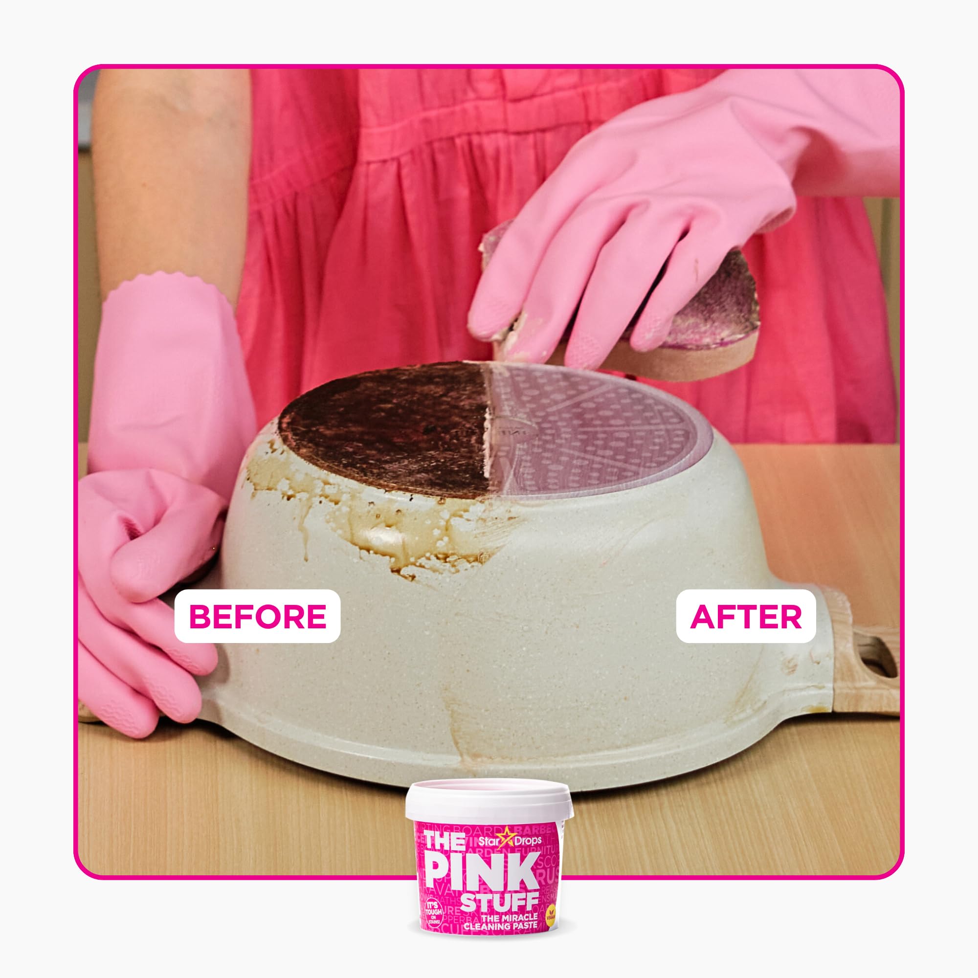 Stardrops The Pink Stuff Miracle Cleaning Paste Kit - 2 Tubs of All-Purpose Cleaner with Electric Scrubber & 4 Brush Heads for Kitchen, Bathroom & Tough Stains Removal