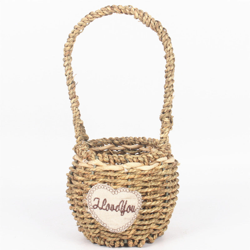 Handmade Large Bamboo Flower Basket with Sturdy Handle - Perfect for Floral Arrangements, Home Decor, and Wedding Centerpieces