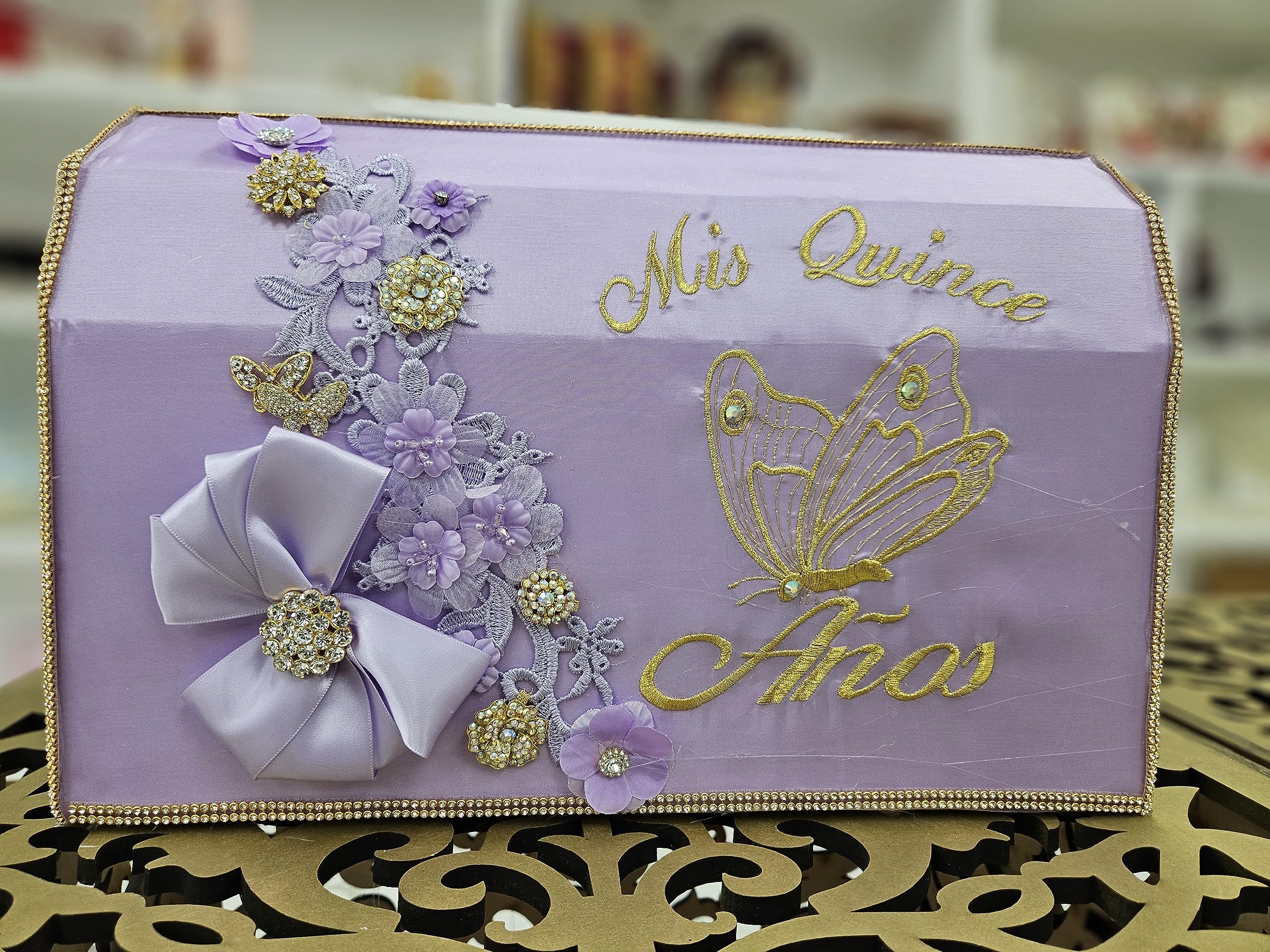 Custom Made Quinceañera Guest Book Pillow - Butterfly Theme (Mariposa) Sweet 16 Accessories Set - Perfect for Quinceañeras, Birthday Decorations & Gift Ideas (A&C Quinceañeras and More)