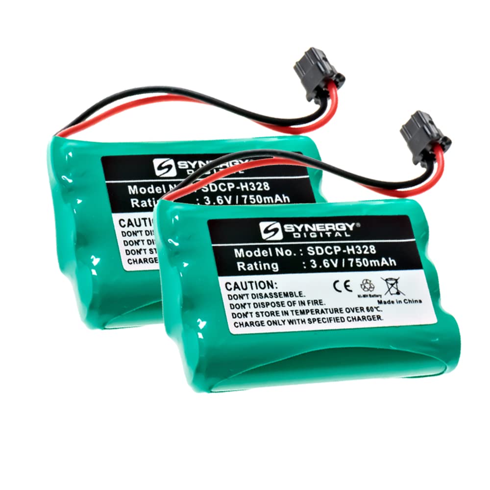 Synergy Digital Cordless Phone Batteries - 2 Pack Ni-MH 3.6V 750mAh Replacement for Southwestern Bell BT1004 Phone | Long Lasting Power for Home & Office Use