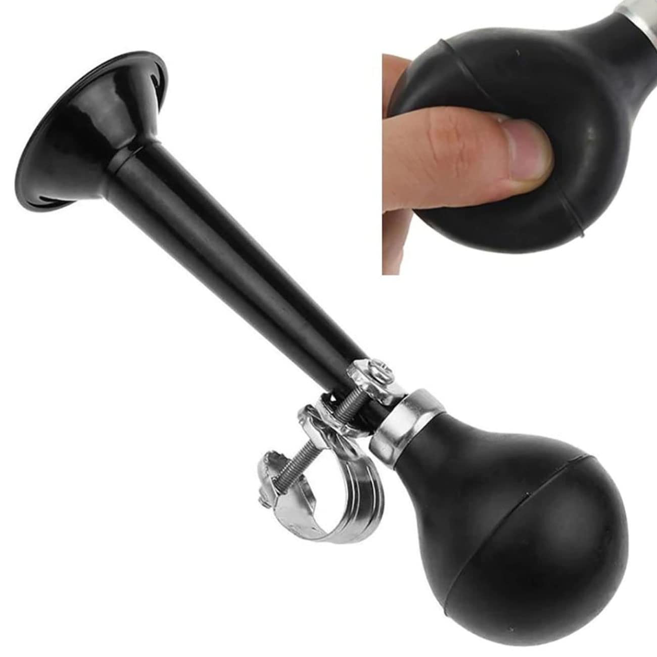 7 Inch Bike Metal Air Horn - Loud Bicycle Bell with Rubber Squeeze Grip | Durable Bike Accessory for Kids Bikes, Vehicles & Golf Carts | Perfect for Safety Alerts & Outdoor Cycling