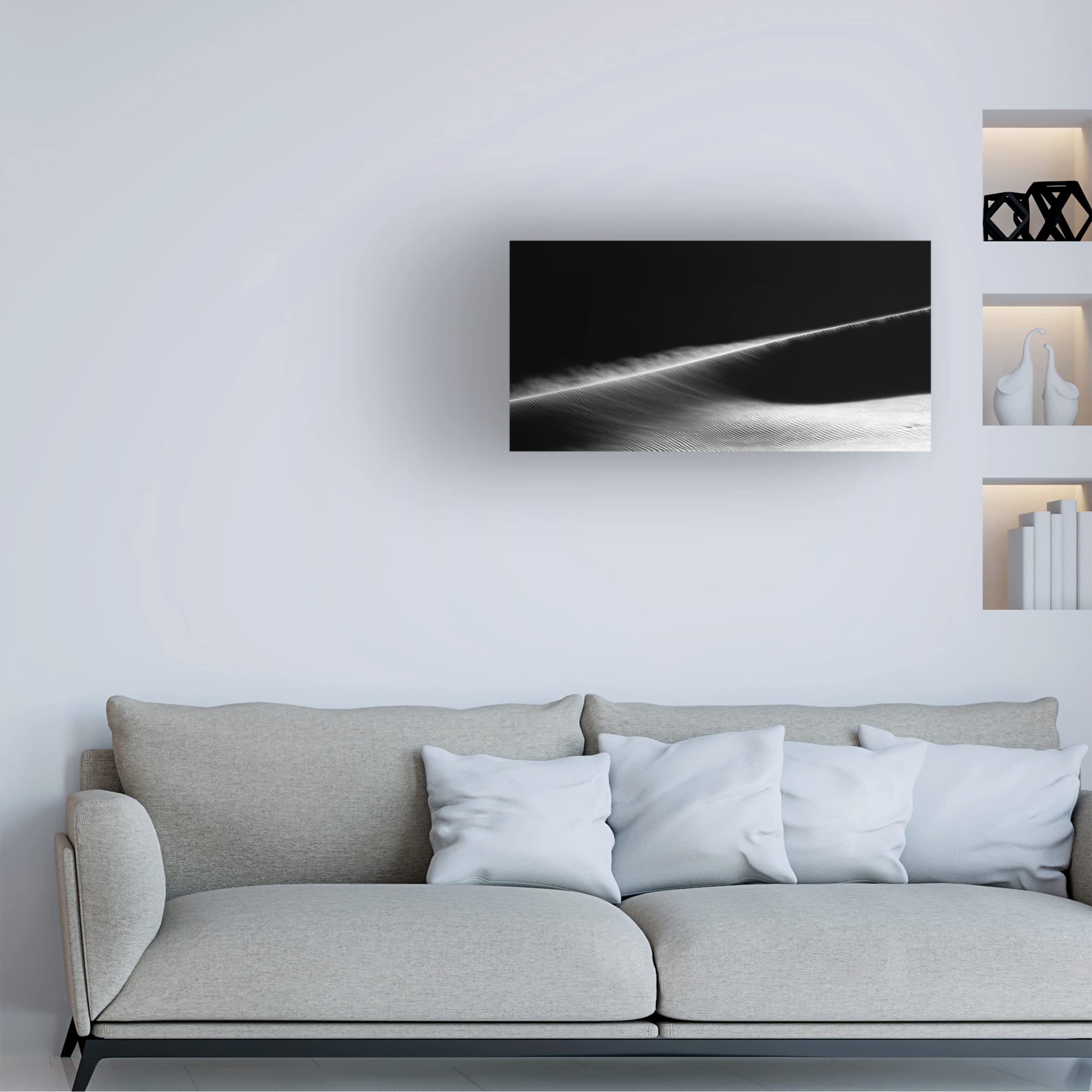 Trademark Fine Art 'Desert Lines' Canvas Wall Art Print by Ahmed Waddah - Modern Abstract Landscape Painting for Living Room, Bedroom & Office Decor