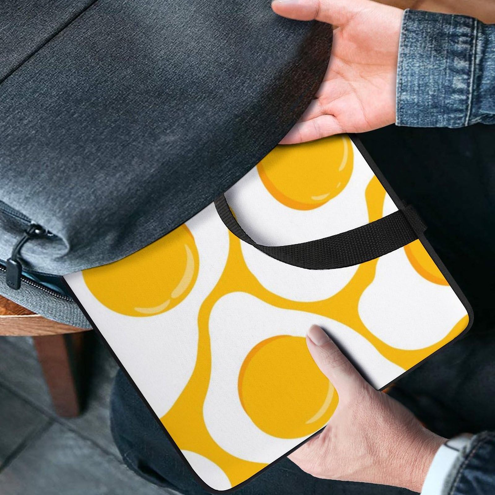 Stylish 10-Inch Laptop Sleeve Bag for Women & Men - Waterproof Protective Computer Case with Egg Poached Design - Perfect for Work, Travel & School Gifts