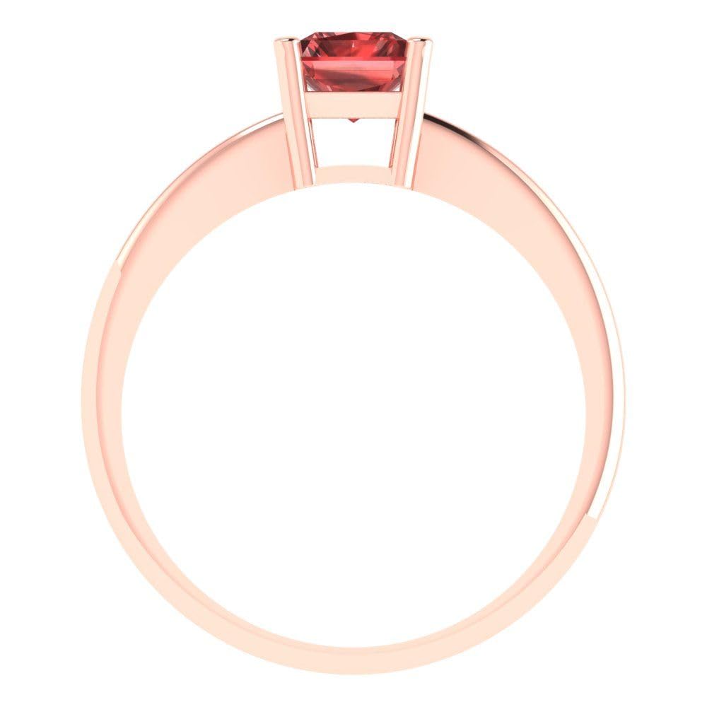 1.0 ct Natural VVS1 Red Garnet Solitaire Engagement Ring - 18K Rose Gold Wedding Band for Women | Perfect for Bridal, Promise, Anniversary & Special Occasions