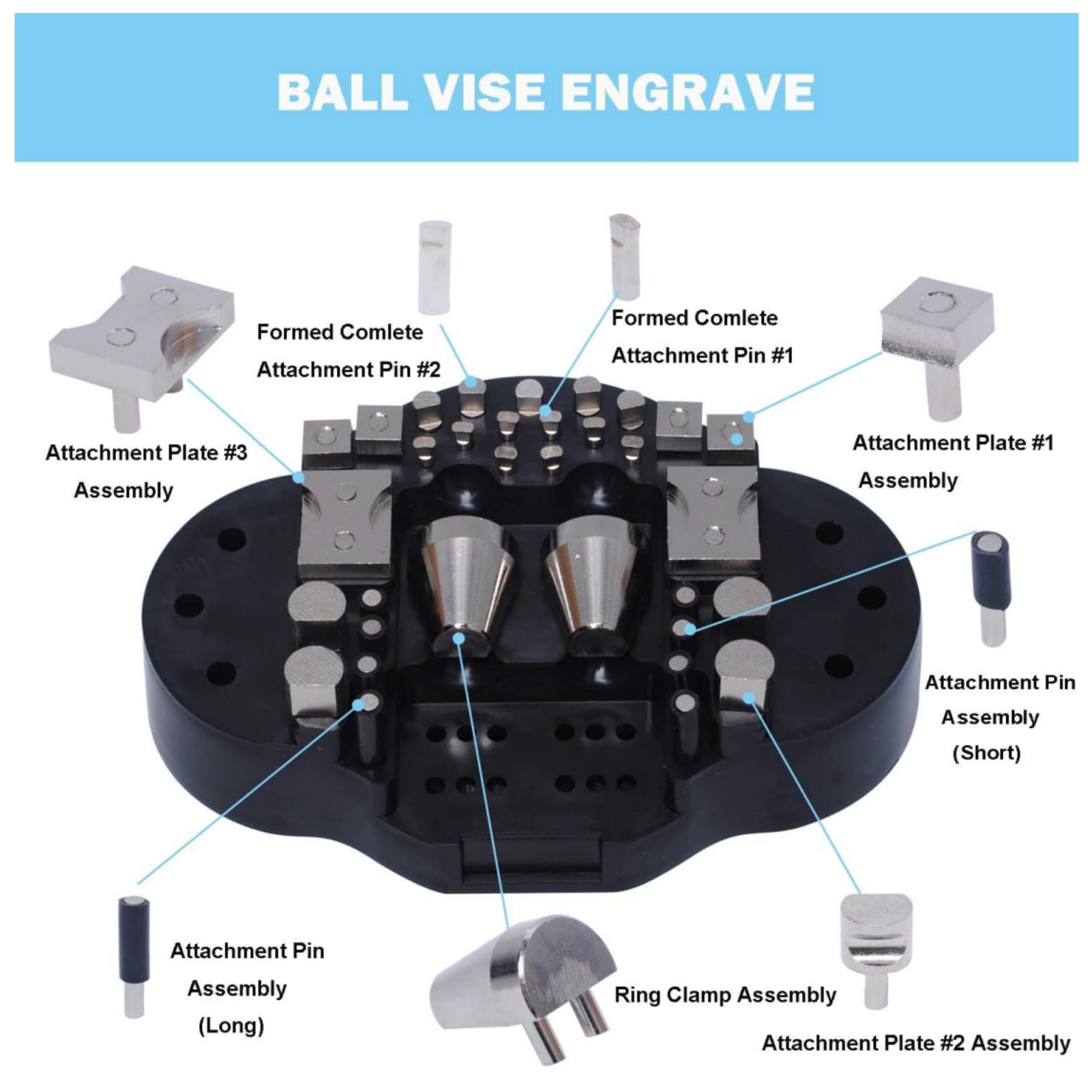 Professional Jewelry Engraving Vise Tool with Universal Rotation Base - Ball Vise Engraving Setting Block for Jewelry Making & Repair - Perfect for DIY Crafting, Watch Repair, and Metal Engraving Projects