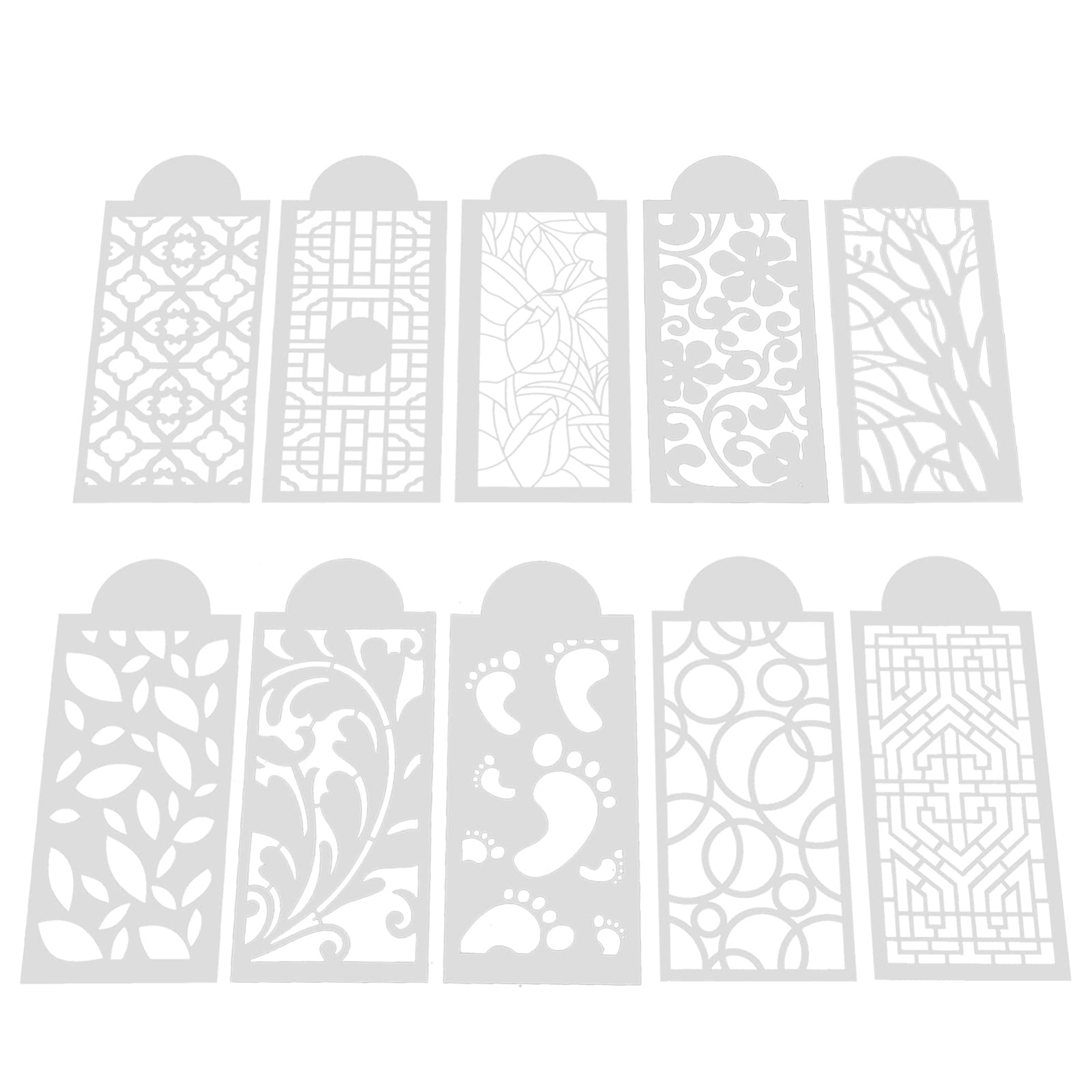 HEMOTON 10pcs Floral Cake Decorating Stencils - Reusable Baking Templates for Wedding Cakes, Cupcakes & Desserts - DIY Flower Molding Tools for Professional & Home Bakers