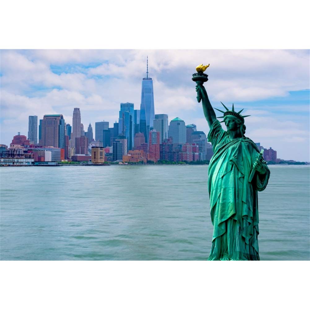 CSFOTO 10x8ft New York Statue of Liberty Photography Backdrop - Independence Day & 4th of July Party Decor, Portrait Background for Kids & Adults - Perfect for Patriotic Celebrations, Photo Booths, and Themed Events