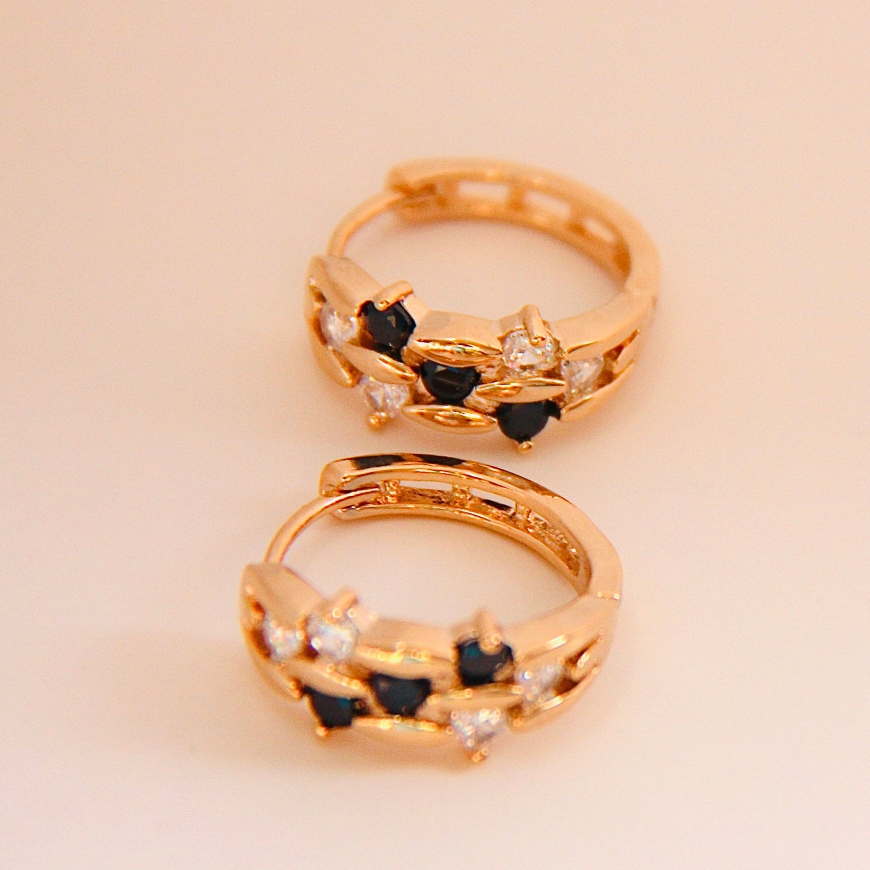 Black Zircon Huggie Earrings for Women - Dainty & Stylish Hoop Earrings for Everyday Wear, Work & Special Occasions