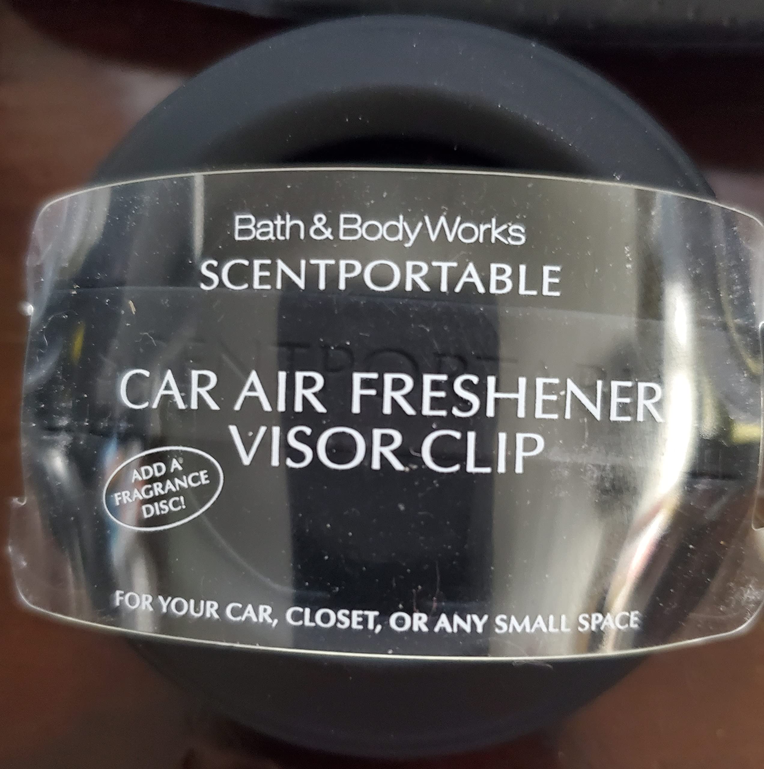 Bath & Body Works Scentportable Car Visor Clip - Black Rubber Air Freshener for Vehicles | Portable Car Air Freshener Holder for Home, Office & Travel Use