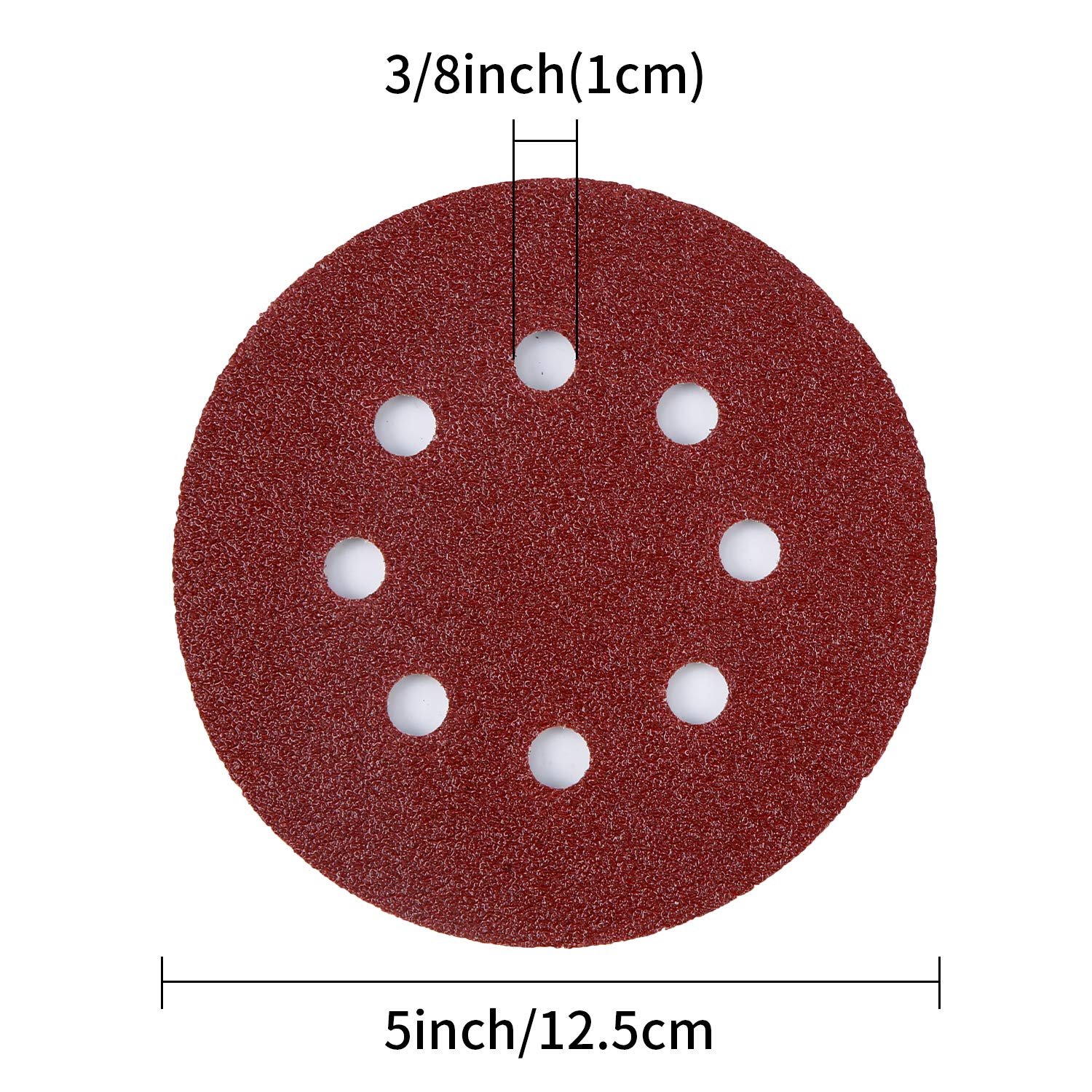 200PCS 5 Inch Hook and Loop Sanding Discs - Assorted Grits (40/60/80/100/120/180/240/320/400/600) for Random Orbital Sanders - Perfect for Woodworking, Metal Polishing & DIY Projects