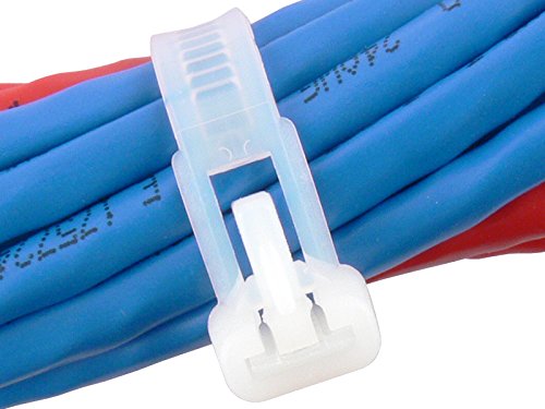 14 Inch Natural Standard Releasable Cable Ties - 100 Pack - Perfect for Home, Office & Industrial Wire Organization