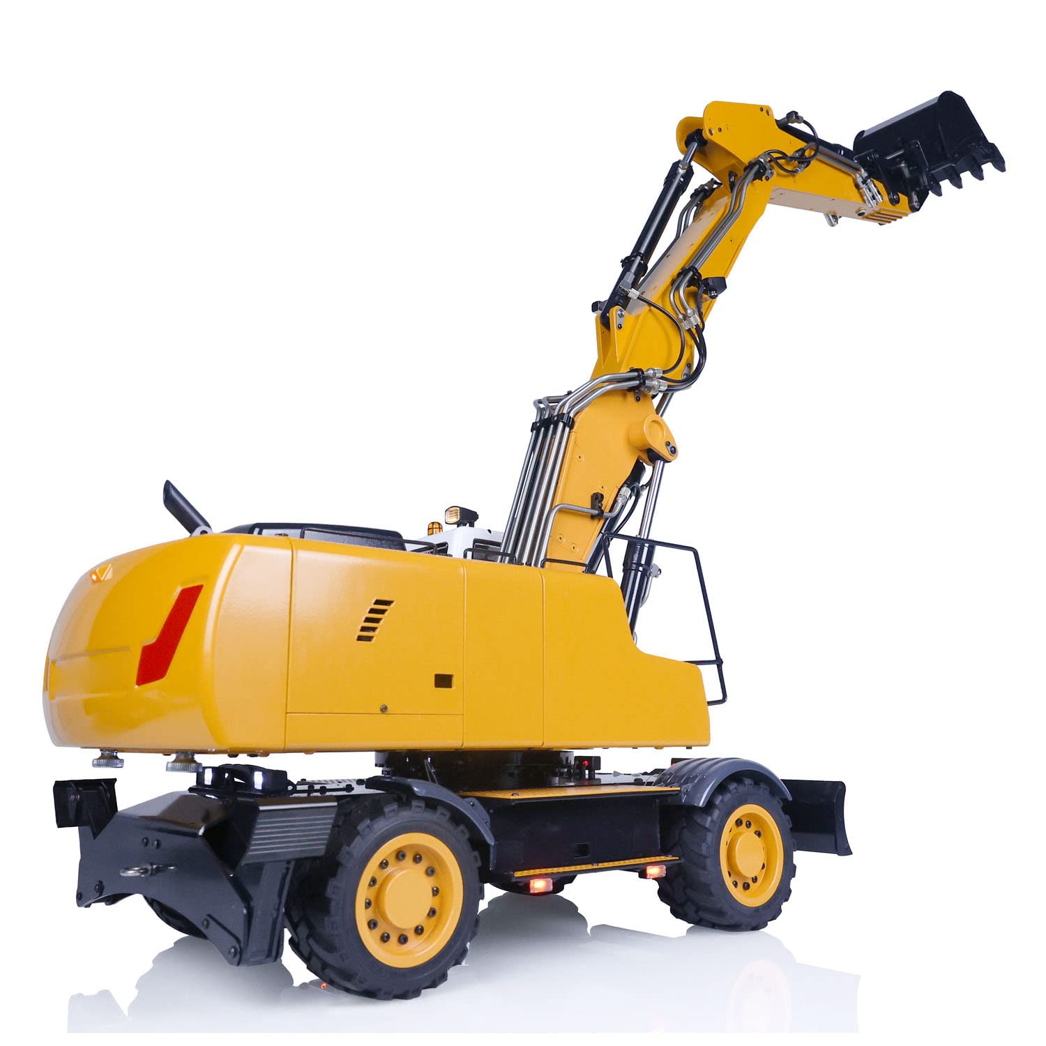 TOUCAN RC 1/14 Scale Hydraulic Excavator Toy - Remote Control Construction Vehicle with Wheeled Chassis, 946 Pl18Ev Model, Includes Digger, Ripper & Grab Attachments - Perfect for Kids Outdoor Play & Construction Enthusiasts