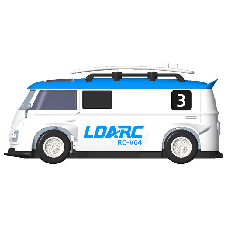 LDARC V64 Racing Van 1:64 Scale 2.4GHz RWD Remote Control RC Car with 4 Interchangeable Color Shells - High Speed Mini RC Vehicle for Kids & Adults, Perfect for Indoor Racing & Collectible Display