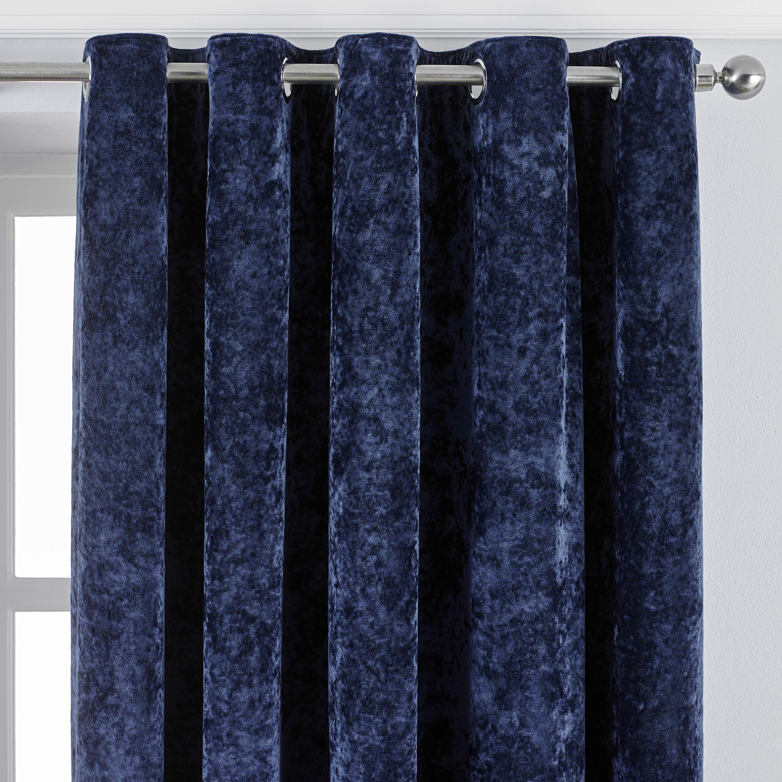 Paoletti Verona Crushed Velvet Eyelet Curtains - Luxury Blackout Drapes for Living Room & Bedroom - Elegant Window Treatments for Home Decor