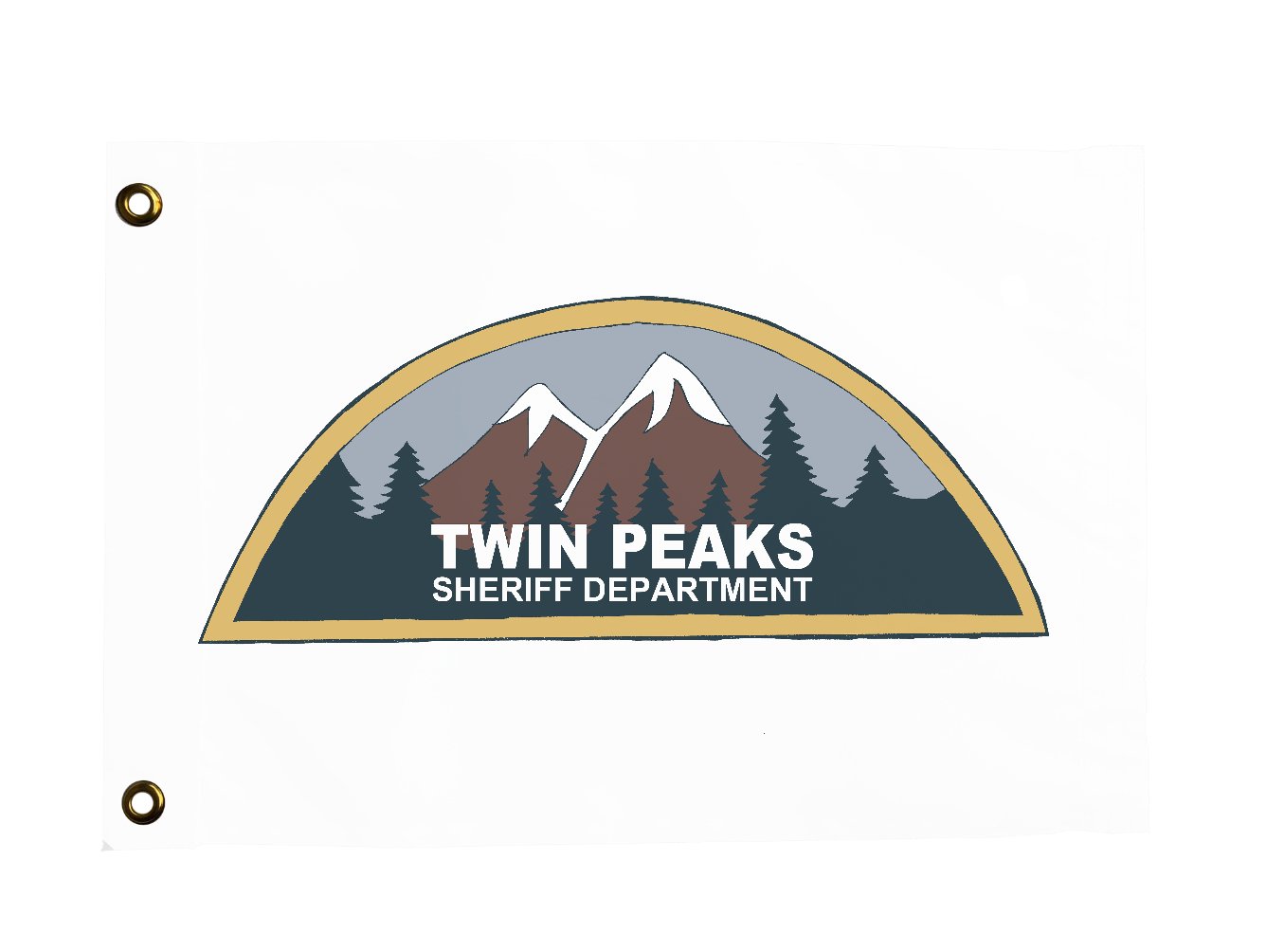 Trendy Twin Peaks Mountains Art Flag - 12x18 Single Ply Polyester Banner for Home Decor, Outdoor Camping & Festival Display