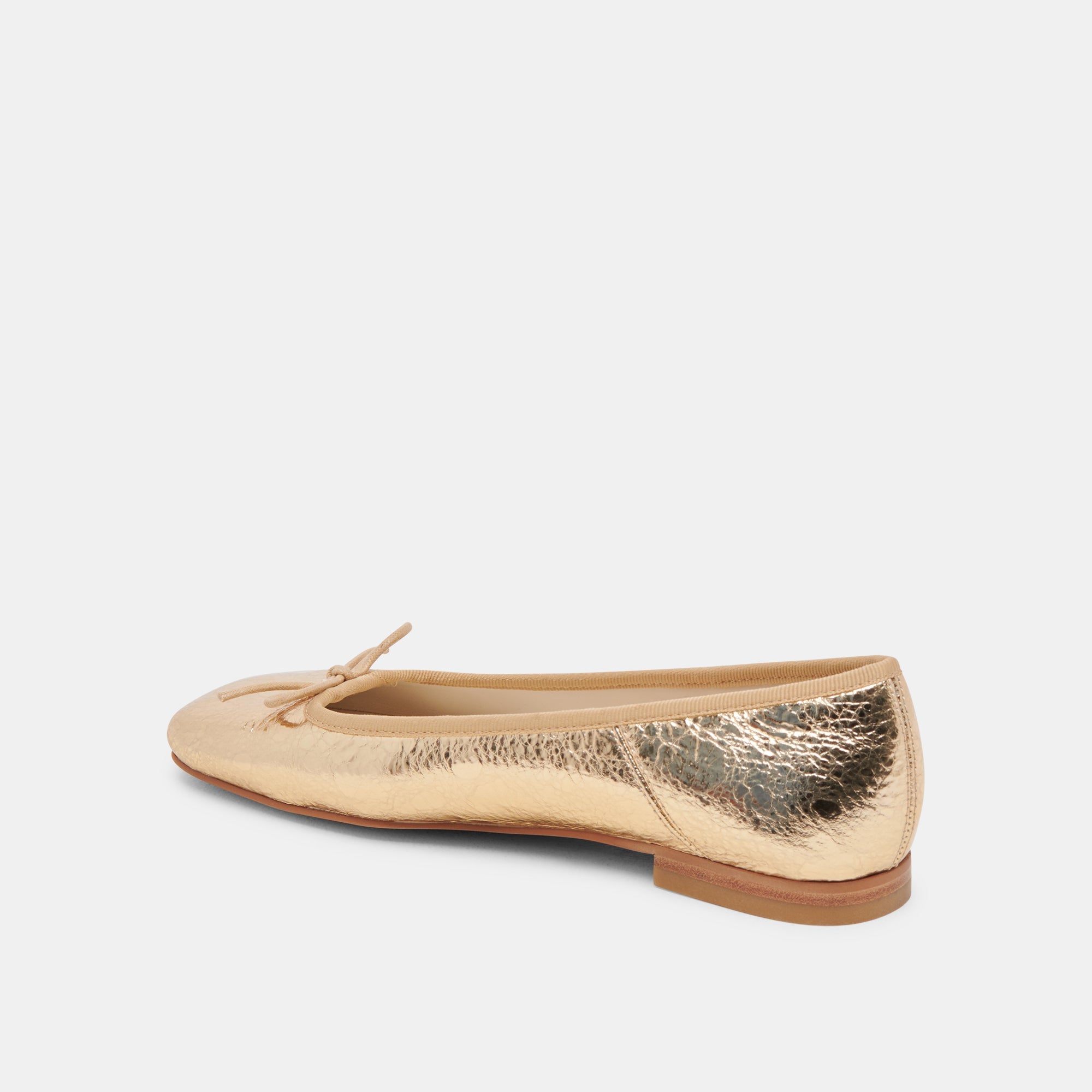 ANISA Distressed Leather Ballet Flats in Gold - Comfortable & Stylish Women's Shoes for Work, Casual Wear & Dance