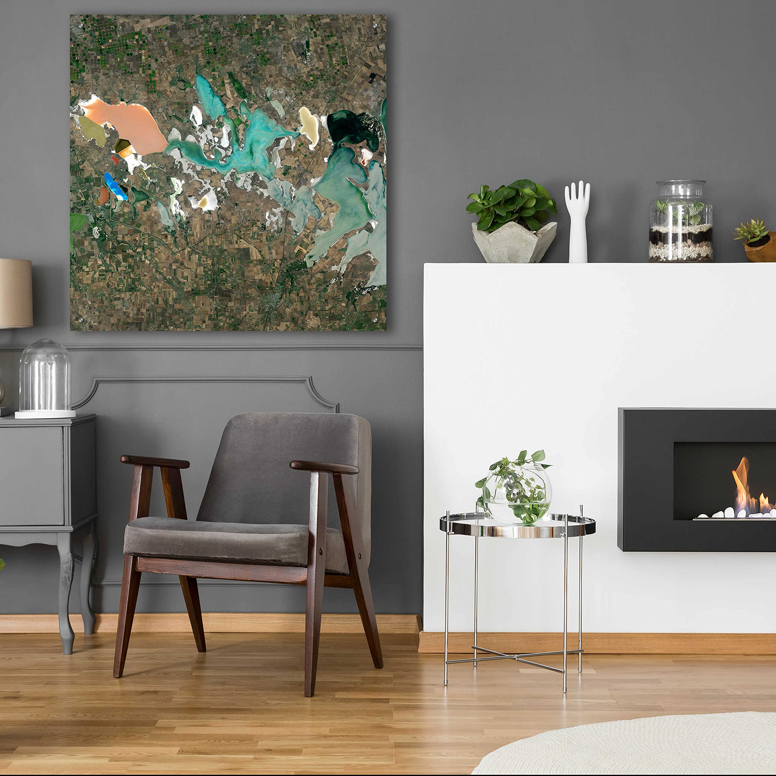 Epic Art 'Earth as Art: Putrid Sea' - 36x36 Inch Modern Acrylic Glass Wall Decor - Stunning Home & Office Wall Art for Living Room, Bedroom or Gallery Display