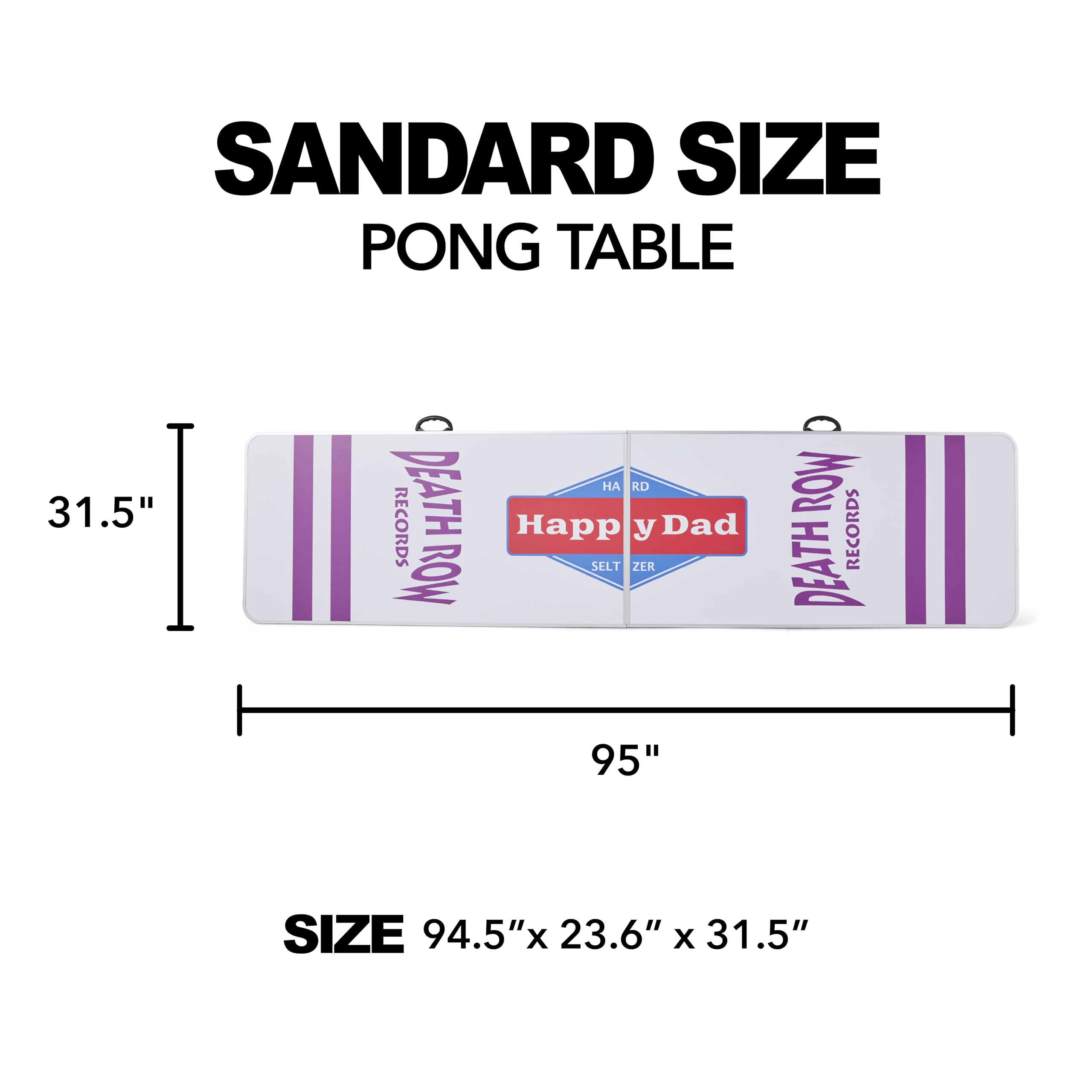 Happy Dad x Death Row Portable Beer Pong Table - Foldable 94.5
