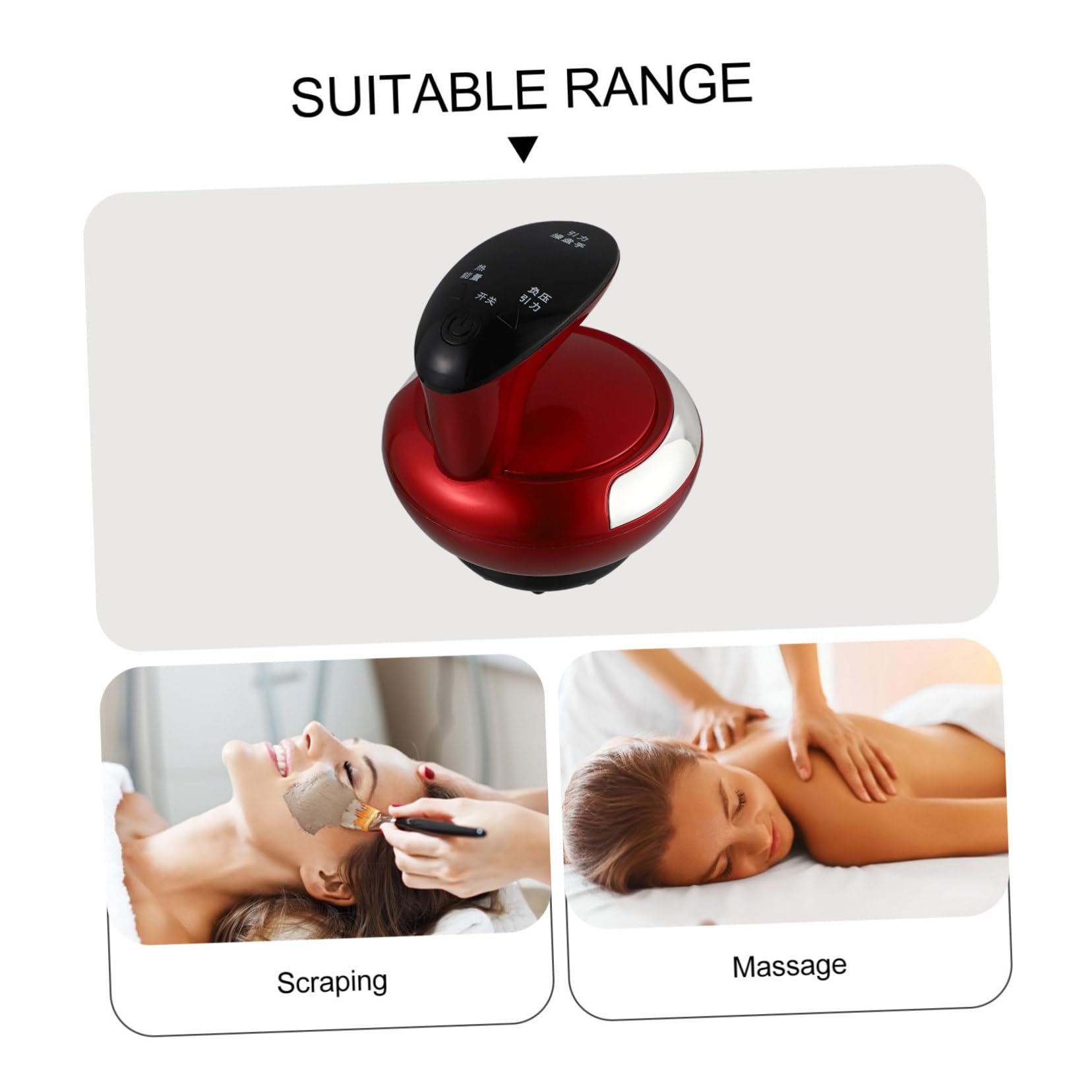 Beaupretty Electric Body Scraper Tool Set - ABS Red Massager for Back Pain Relief & Muscle Relaxation | Perfect for Home Spa, Fitness Recovery, and Beauty Therapy