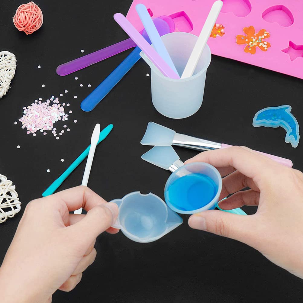 FOMIYES 6-Pack Silicone Stirring Sticks - Reusable DIY Mask Mixing Tools, Flat Whisking Spatulas for Cream, Paint & Facial Applications | Perfect for Crafts, Beauty & Kitchen Use