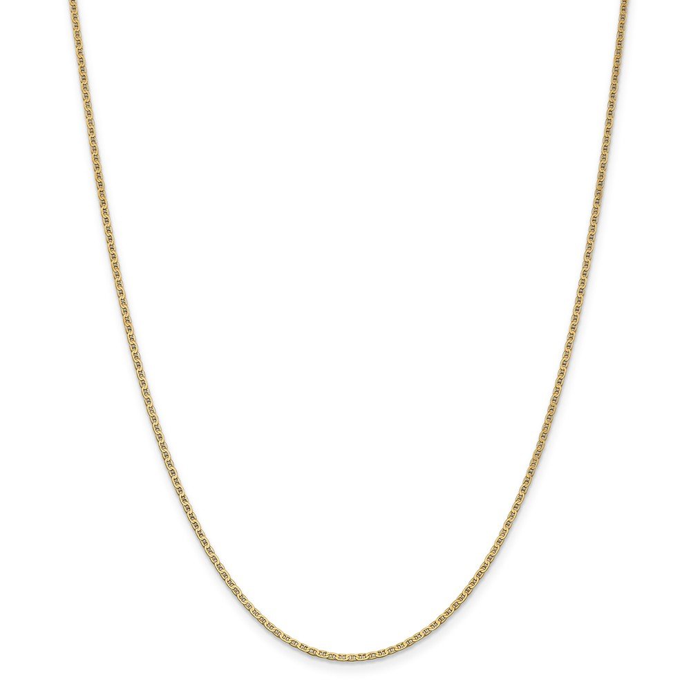 14K Yellow Gold 1.5mm Anchor Link Chain Necklace for Women - Dainty Delicate Jewelry Gift for Her - Perfect for Everyday Wear, Layering & Special Occasions
