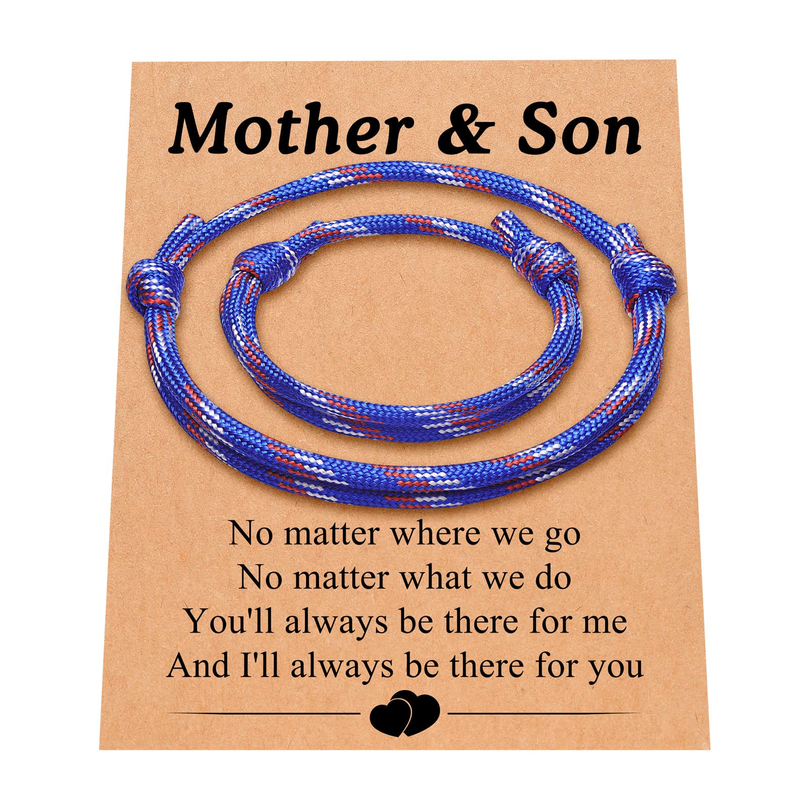 PINK DODO Mother and Son Matching Paracord Bracelets Set - Adjustable Wristbands for Family Bonding, Outdoor Adventures & Special Occasions