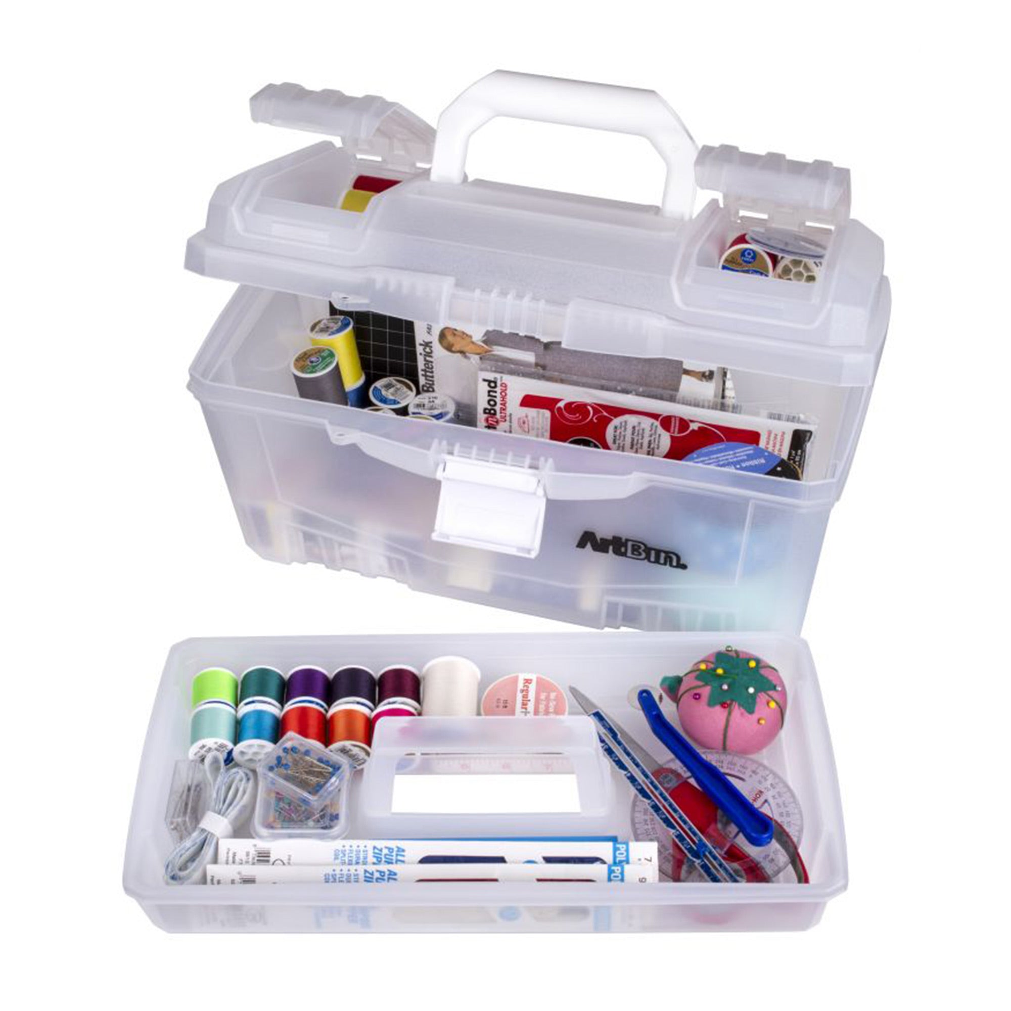 ArtBin Twin Top Art Box - 17 Inch Portable Storage Case for Art Supplies, Crafts & Stationery - Perfect for Artists, Students & DIY Projects