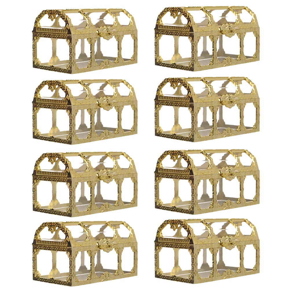 8 Pcs Hollow Golden Square Treasure Boxes - Elegant Wedding Candy Boxes for Party Favors, Gifts & Home Decor (B) | Perfect for Weddings, Baby Showers & Special Events