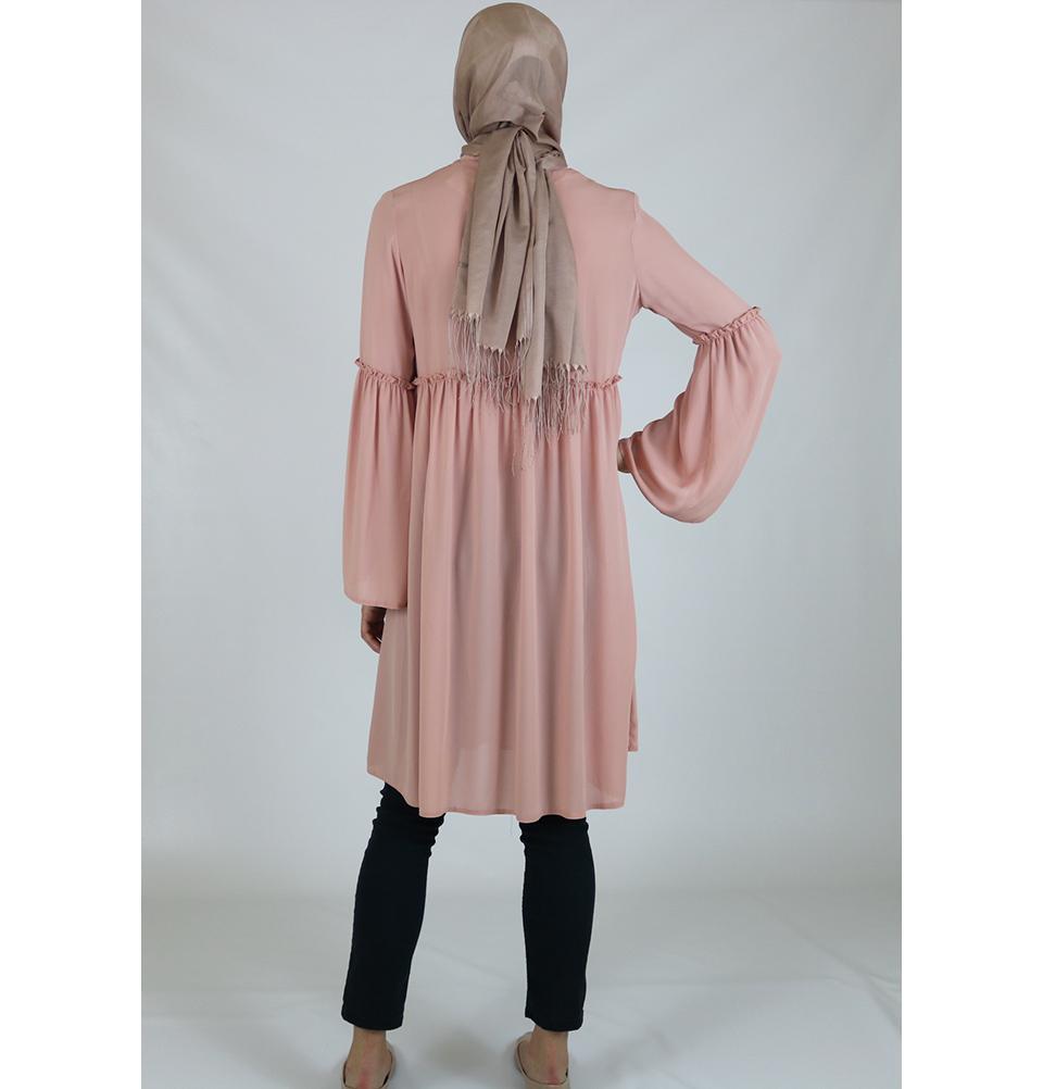 Abaci Modest Tunic TNK10956 Pink - Women's Flowy Casual Top for Everyday Wear, Work & Church Outfits