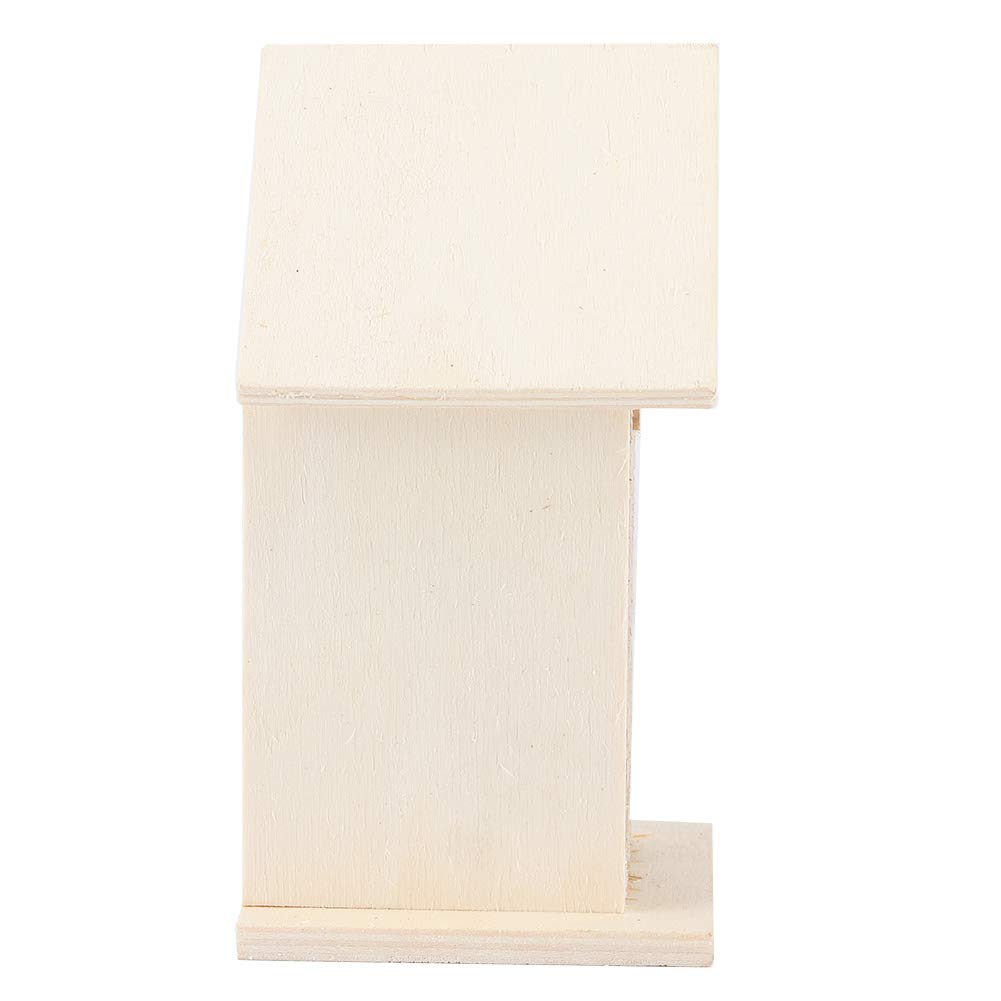 Wooden Bee House for Garden - Natural Wooden Insect Hotel with Tubular Channels, Outdoor Balcony & Patio Decoration - Attracts Pollinators for Eco-Friendly Gardening