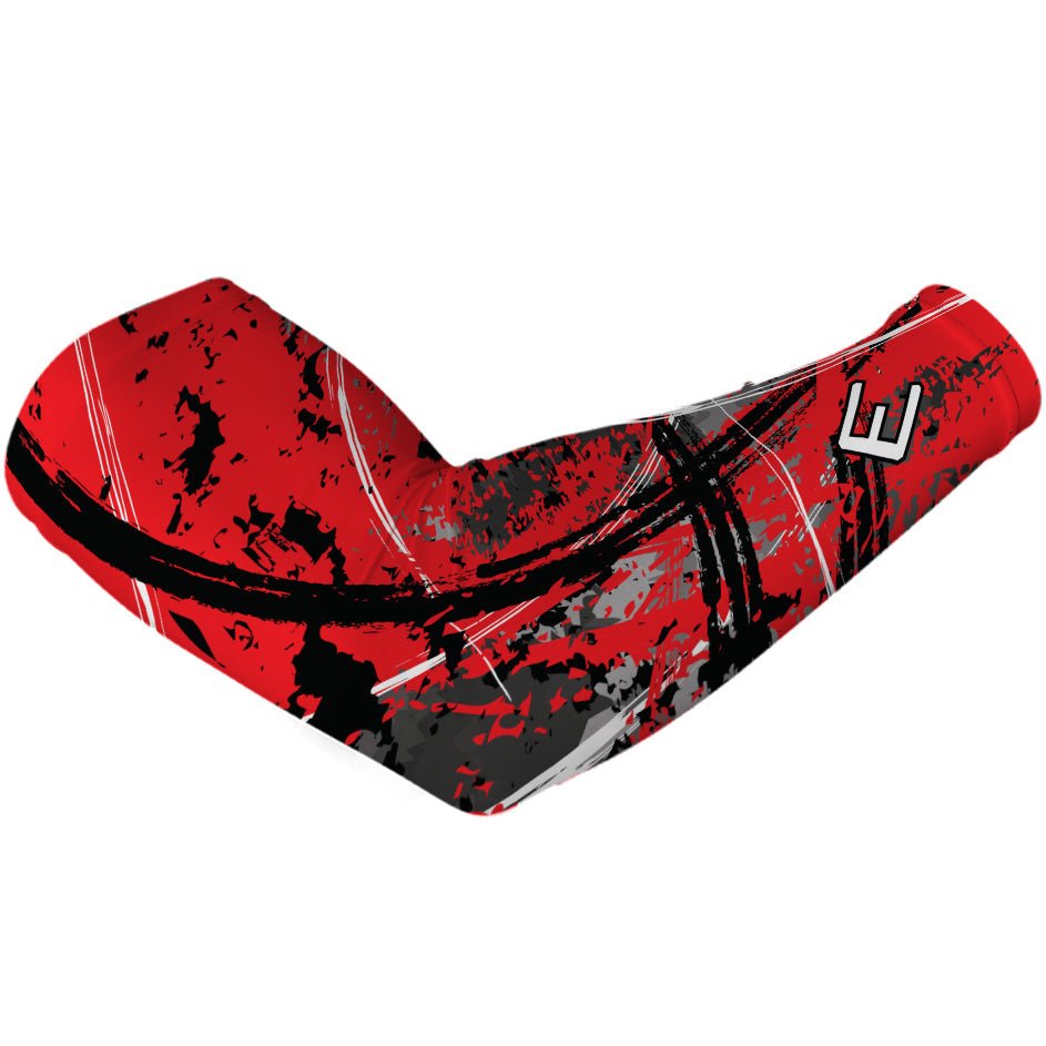 Wicked Red Arm Sleeve - Compression Arm Sleeves for Sports & Fitness - Basketball, Running, Gym Workout, UV Protection