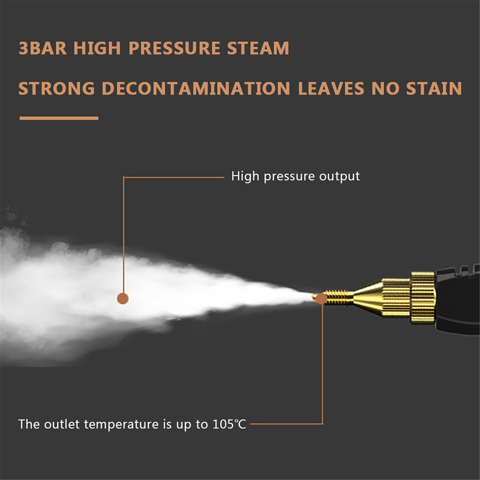 Handheld Steam Cleaner with Extension Hose & Accessory Kit - Chemical-Free Deep Cleaning for Home, Floors, Cars & More | White Portable Steam Mop