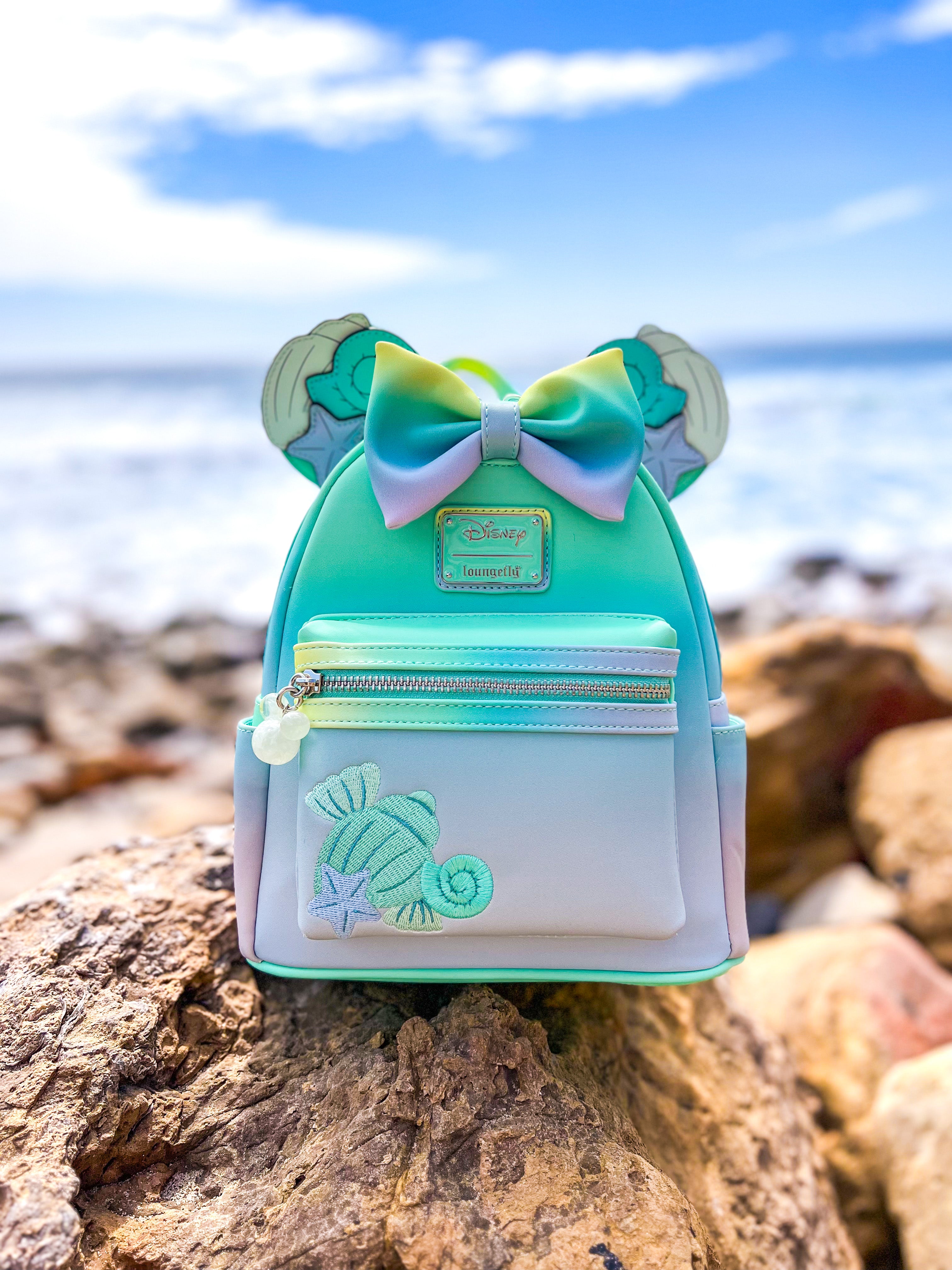 Loungefly Minnie Mouse Mermaid Ombre Mini Backpack - Disney Inspired Small Crossbody Bag for Women, Girls | Perfect for Theme Parks, Travel, Cosplay & Everyday Use