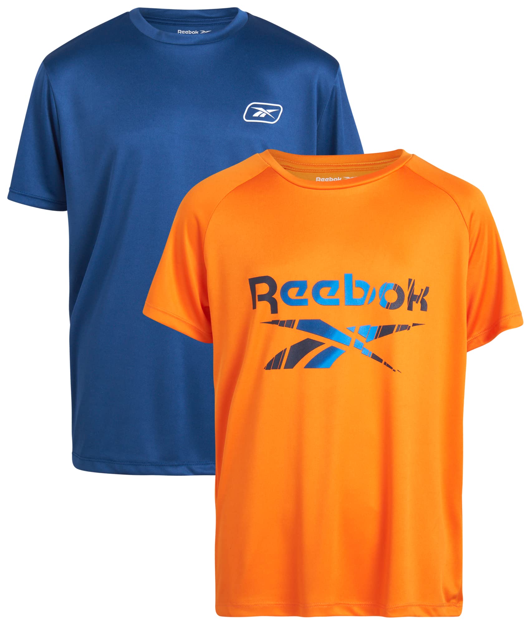 Reebok Boys' Dry Fit Performance T-Shirt 2 Pack - Moisture Wicking Athletic Shirts for Kids Sports & Active Play (Sizes 8-20) - Perfect for Soccer, Basketball & Outdoor Activities