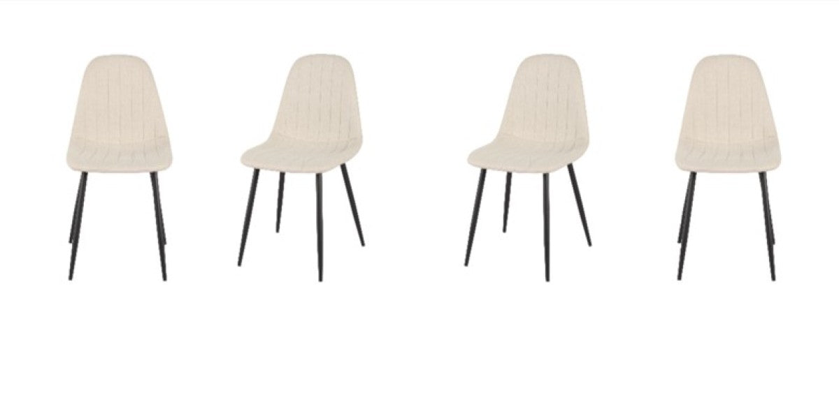 4-Piece Beige Dining Chair Set - Modern & Comfortable Kitchen Chairs for Home, Restaurant, and Office Use