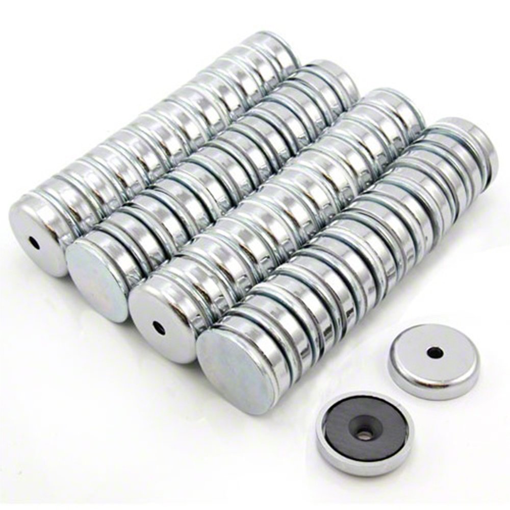 Y30BH Ceramic Countersunk Pot Magnet - 1-3/8 Inch Diameter x 9/32 Inch Thick x 3/16 Inch Hole - 15.21lbs Pull Force (Pack of 100) - Ideal for DIY Projects, Crafts, and Industrial Applications
