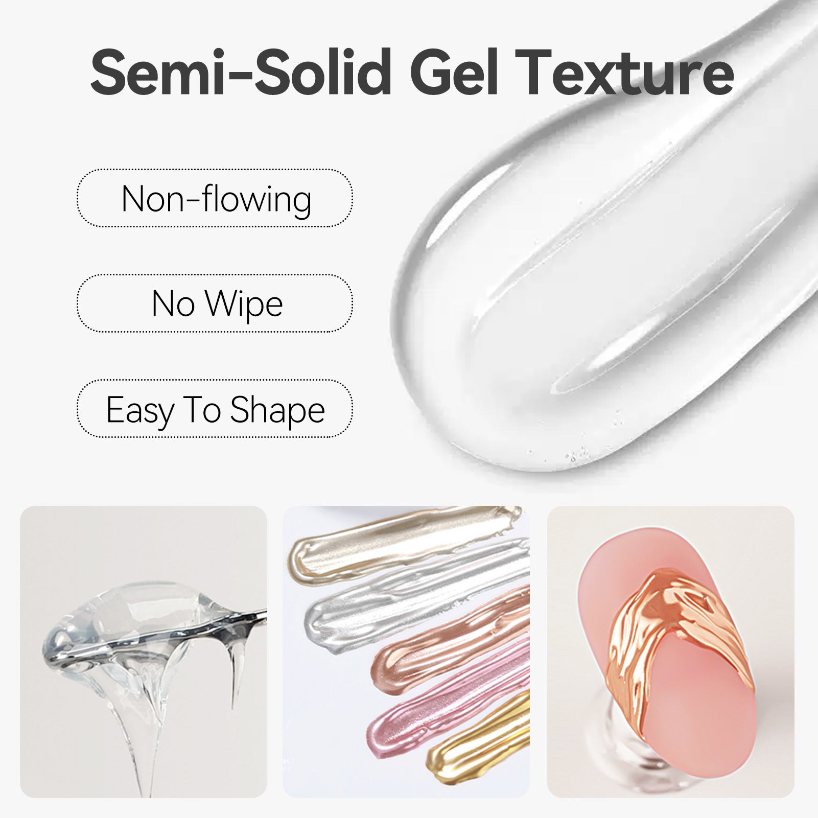 Clear Semi-Solid Molding Gel Polish 5g - Long-Lasting Nail Art Builder Gel for DIY Manicure & Professional Salon Use - Perfect for Acrylic Nail Extensions & Strengthening Natural Nails