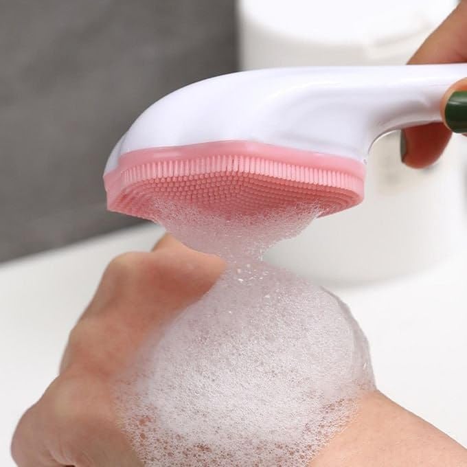 TERXA Soft Silicone Face Cleansing Brush - Manual Exfoliating Brush for Blackhead Removal & Deep Cleansing | Gentle Massage with Soft Bristles | Perfect for Daily Skincare Routine & Travel (Pack of 1, Multicolor)
