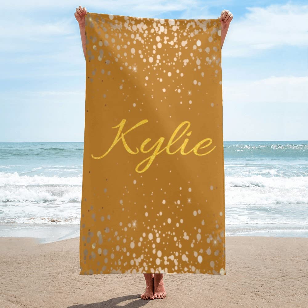 **Personalized Sparkle Towel - Custom Pool & Beach Towel with Glitter Look - Perfect for Swimming, Sunbathing, and Vacation Gifts (Multi-Color, 2-Pack)**