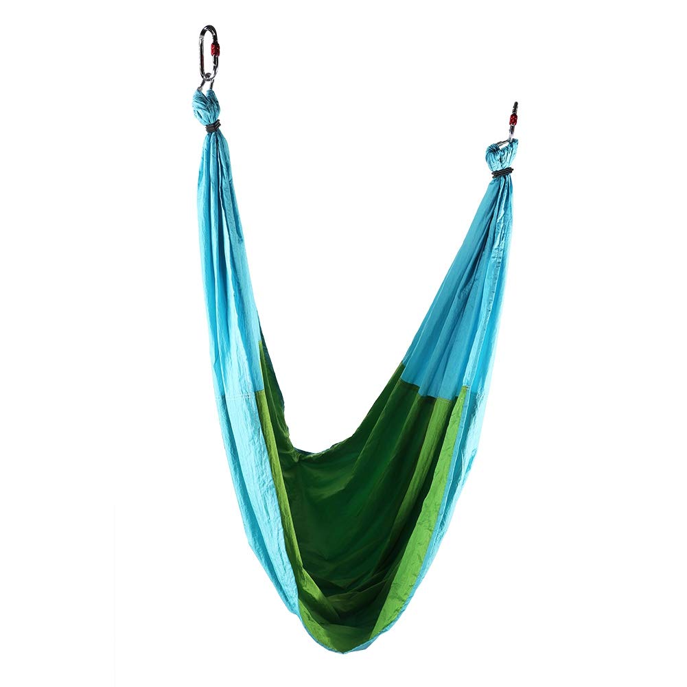 Anti-Gravity Yoga Hammock - Aerial Yoga Swing with Hanging Grip for Inversion, Backbends & Splits - Home & Gym Fitness Equipment (Blue-Green) - Perfect for Yoga Studios, Home Workouts & Aerial Fitness Training