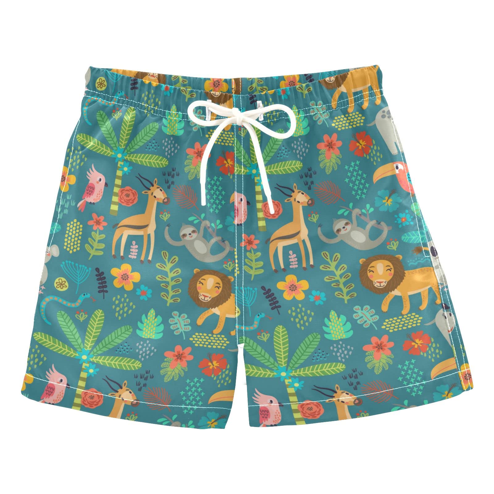 Linqin Boys Swim Trunks with Beautiful Seashell Design - Quick Dry Toddler Beach Board Shorts for Kids 2-16 Years | Perfect for Swimming, Beach Vacations & Summer Water Activities