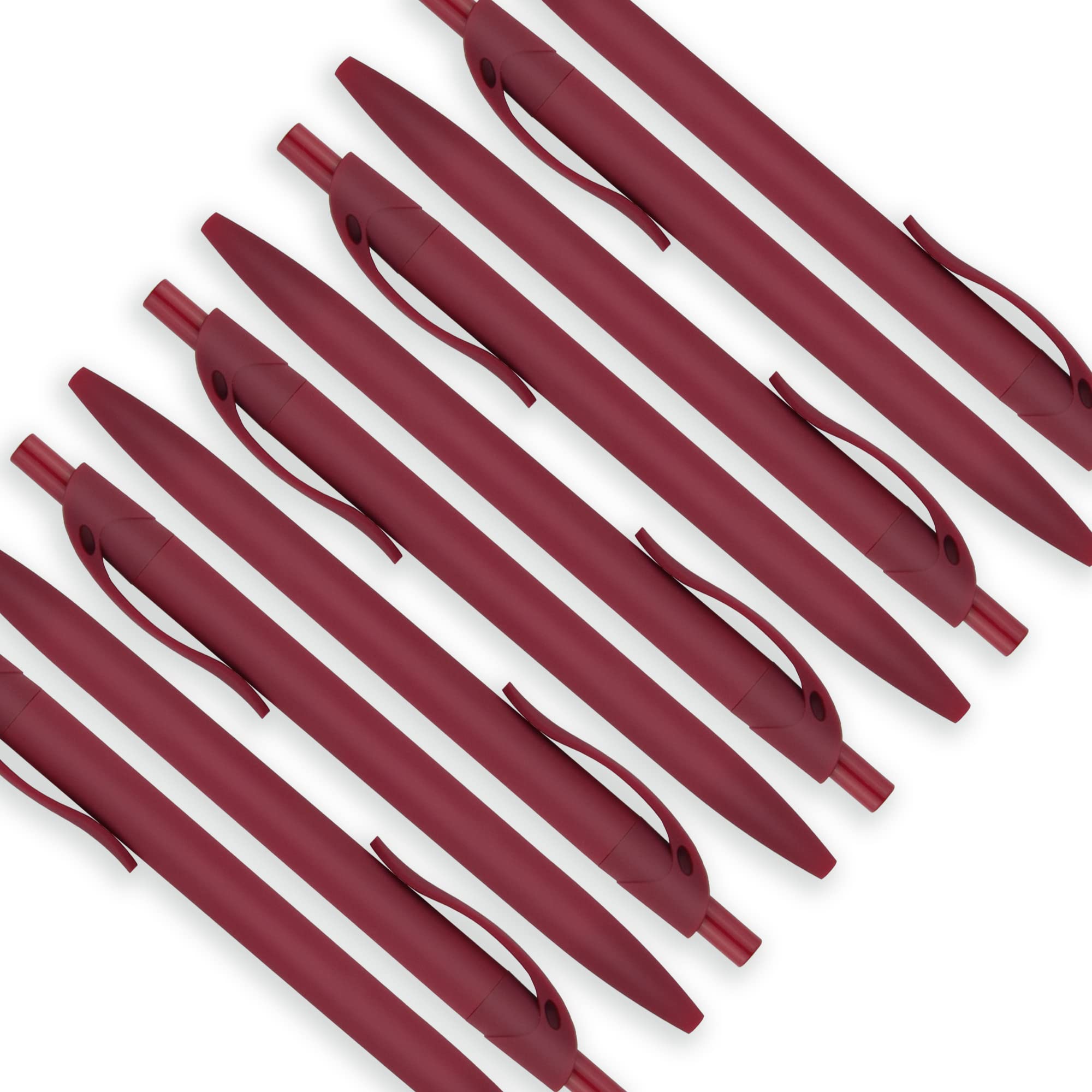 Deegtran Bulk Pens - 200 Pack Burgundy Red Retractable Ballpoint Pens, No Bleed Medium Point (1.0mm) with Smooth Black Ink - Ideal for Office, School, Business & Wholesale Use