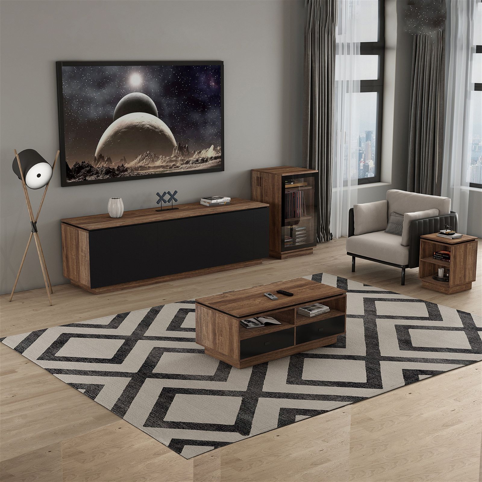 Tauris Hollywood Dark Oak Coffee Table - Modern Living Room Furniture for Home Decor & Entertainment