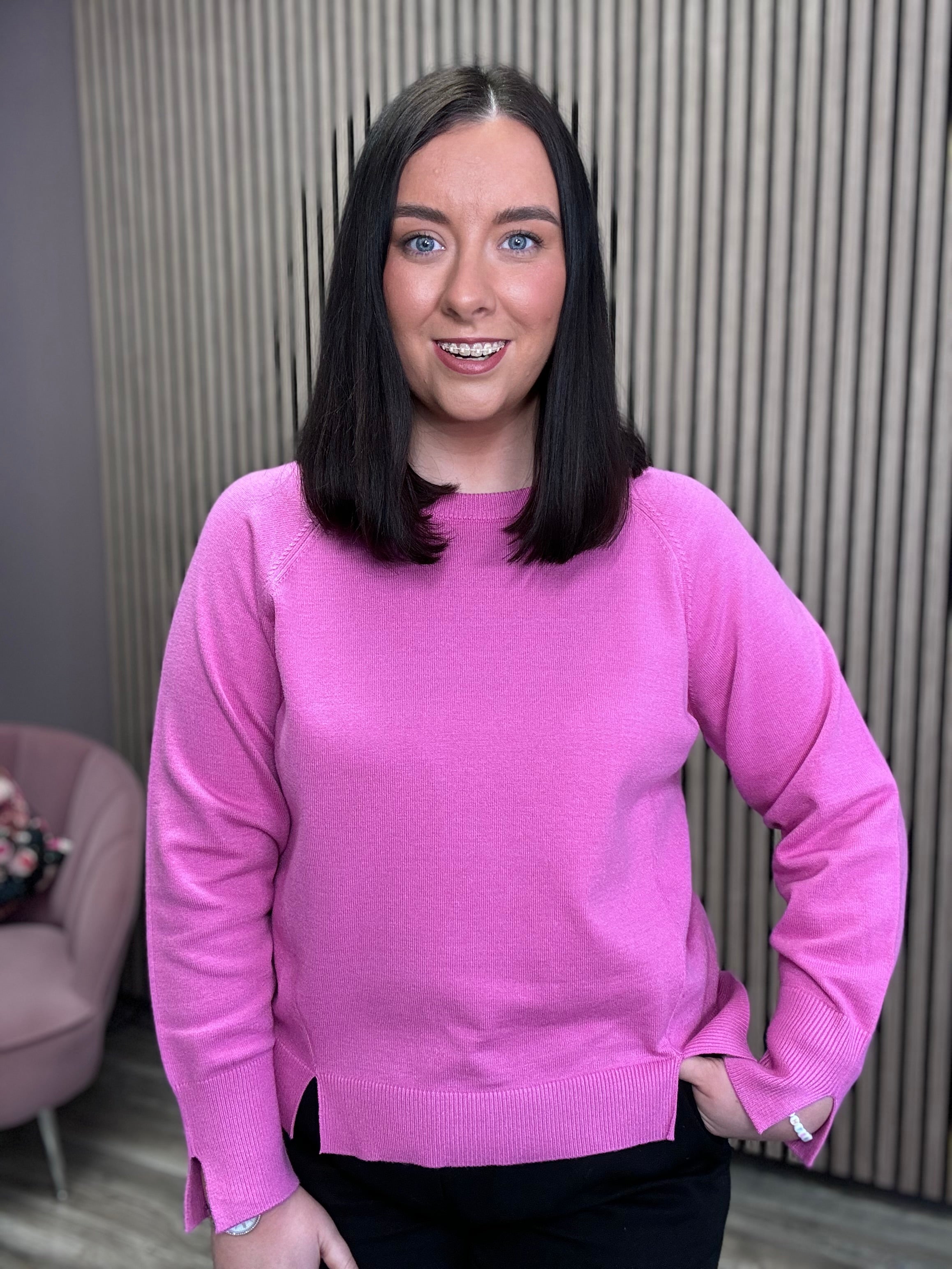 Boston Jumper (Super Pink) - Stylish Women's Knit Sweater for Fall & Winter | Perfect for Casual Outfits, Office Wear & Holiday Parties