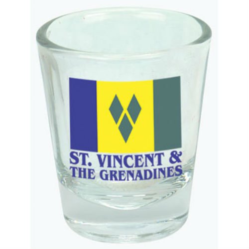 St. Vincent & The Grenadines Caribbean Flag Shot Glass - 2oz Patriotic Souvenir Drinking Cup for Parties, Travel & Collectors
