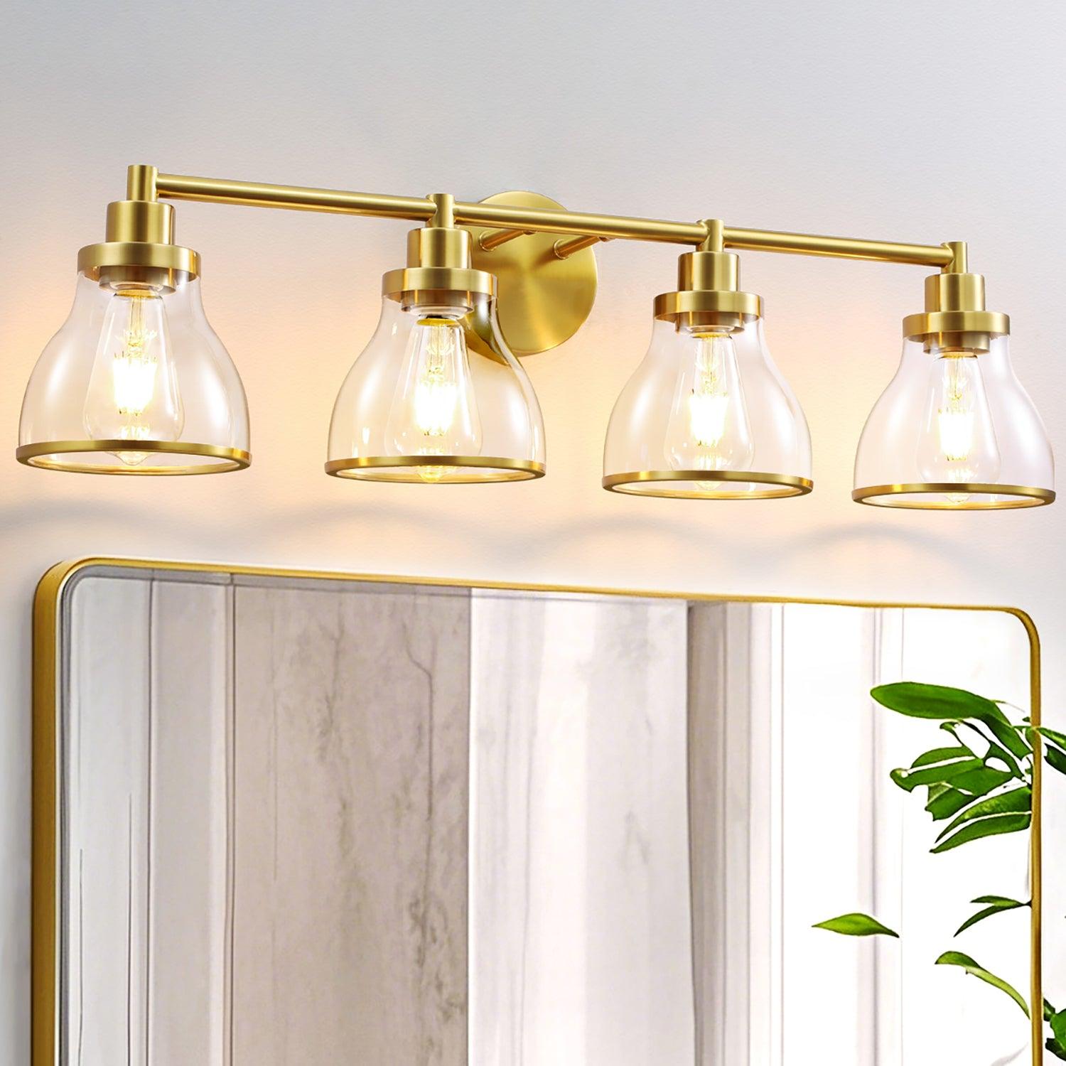 Hermosa Modern 4-Light Bathroom Vanity Light Fixture - Brushed Nickel Finish for Bathroom Mirror Lighting, Perfect for Modern Home Decor and Spa-Like Ambiance