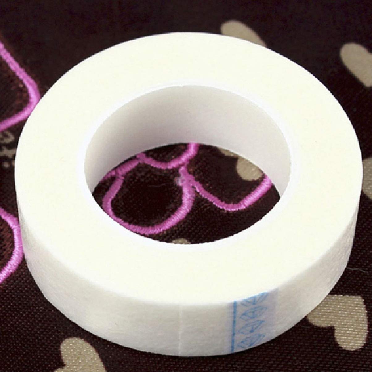 FRCOLOR 12 Rolls Eyelash Extension Tape - Hypoallergenic Lash Tape & Eye Pads for Professional Eyelash Extensions, False Lashes Application - Sensitive Skin Friendly White Fabric Tape (Great for Salon Use & DIY Home Lash Kits)