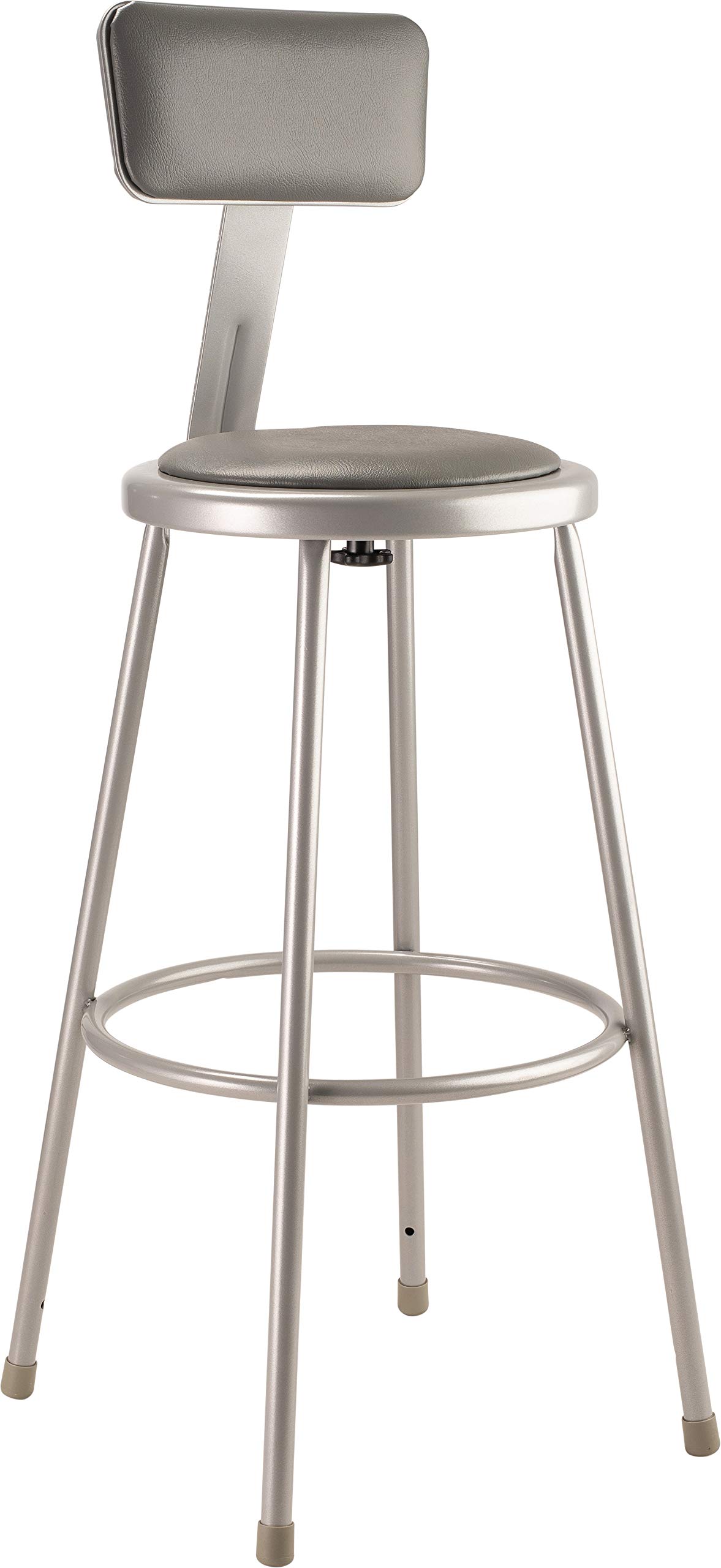 (3 Pack) Heavy Duty Vinyl Padded Steel Bar Stool with Backrest - 30 Inch Counter Height Stools for Kitchen, Bar, Restaurant & Commercial Use - Grey