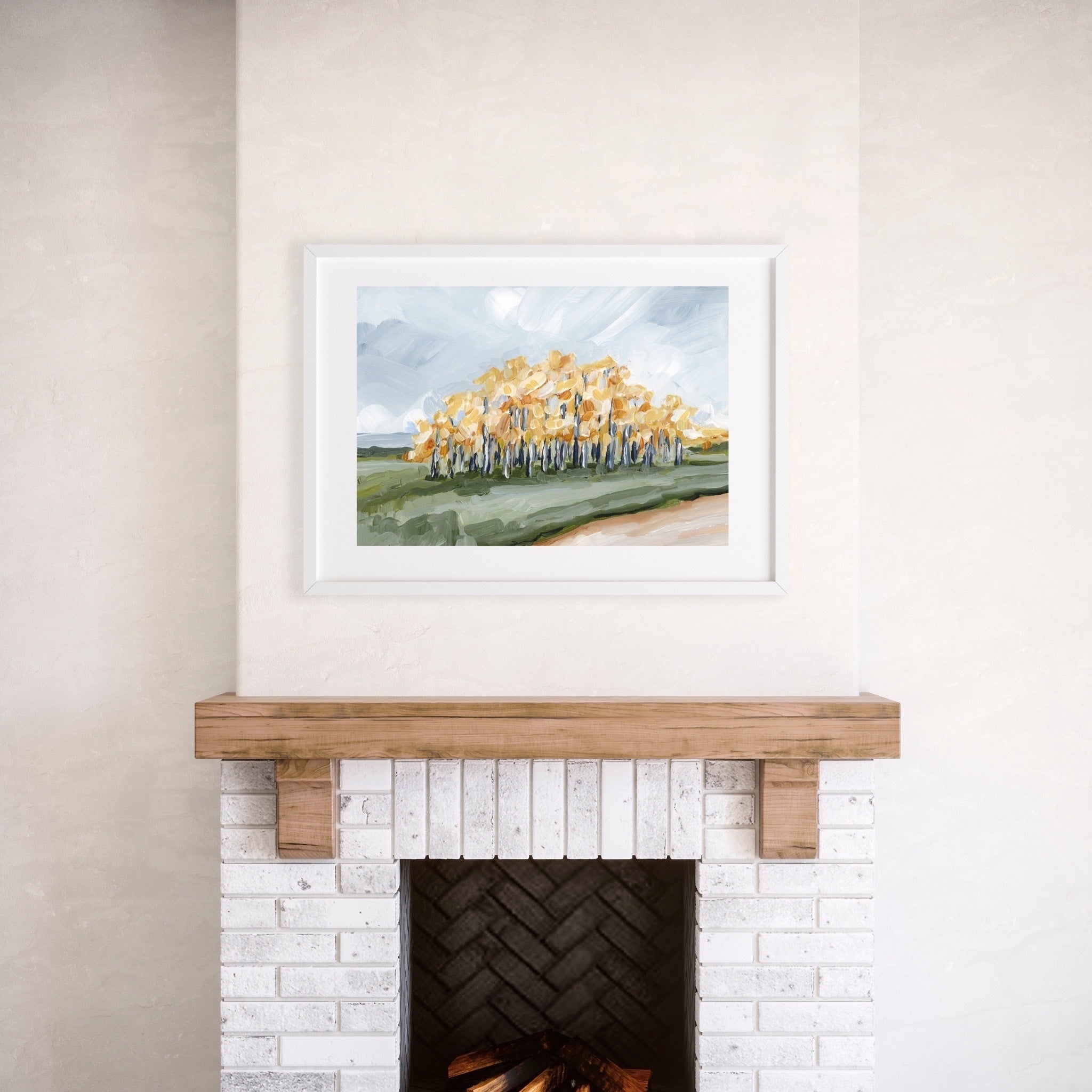 Grove of Gold Art Print - Premium Wall Decor for Living Room, Bedroom & Office - Elegant Nature Landscape Painting for Home & Office Decor