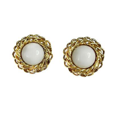 Chanel Gold-Tone Faux Gemstone & Chain Link Clip-On Earrings for Women – Elegant Fashion Jewelry for Parties, Weddings & Special Occasions